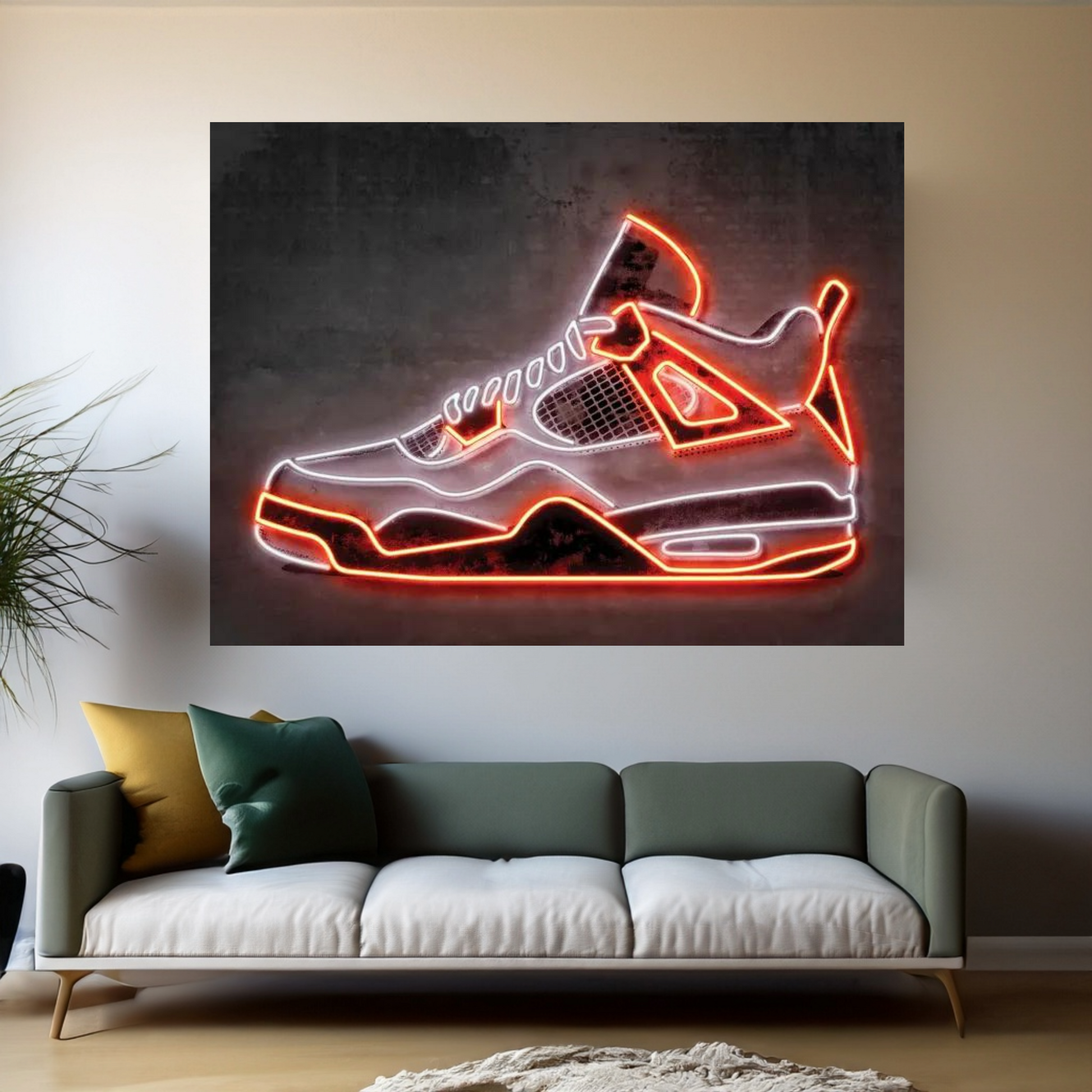Jordan 4 Gold Canvas Wall Art - Y Canvas