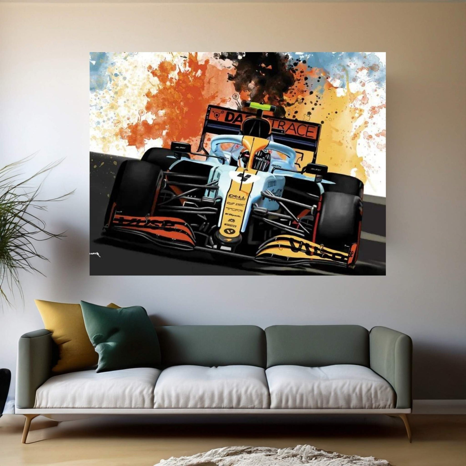 Lando Norris' Racecar Canvas Wall Art - Y Canvas