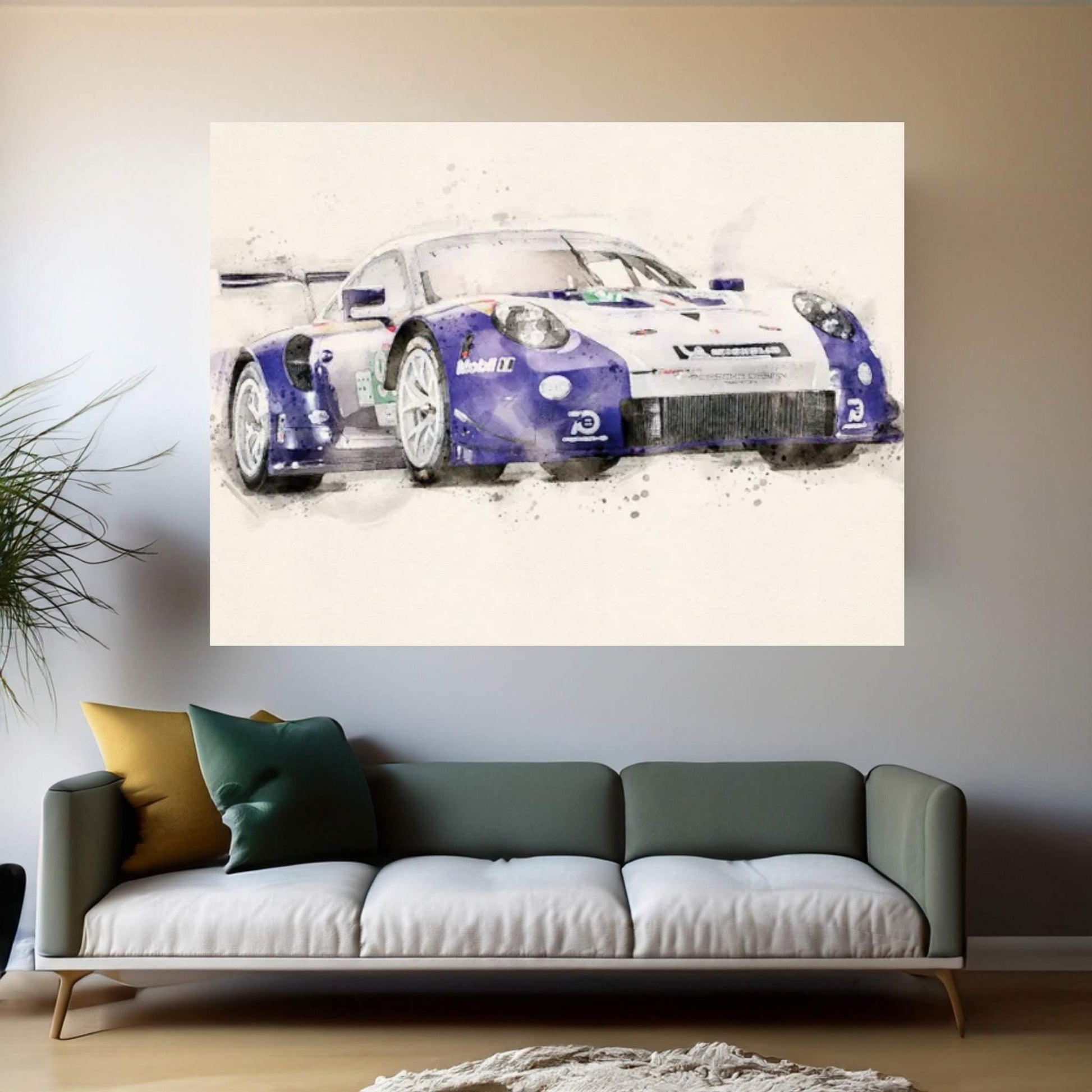 Porsche 911 RSR V II Canvas Wall Art - Y Canvas