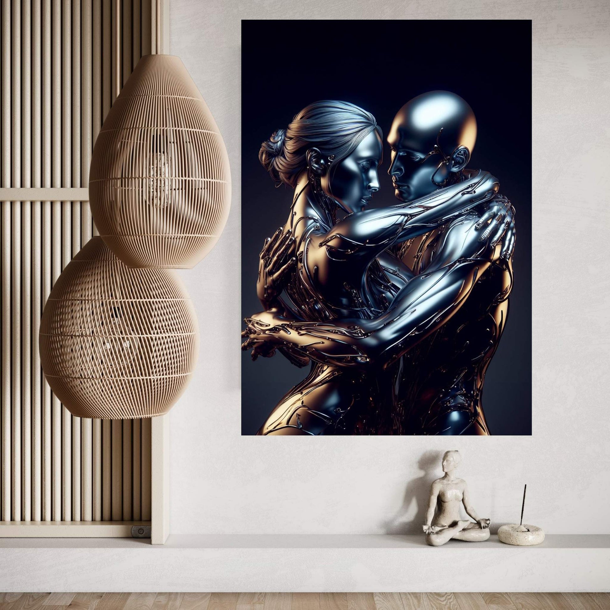 Metalic Love Couple Canvas Wall Art - Y Canvas