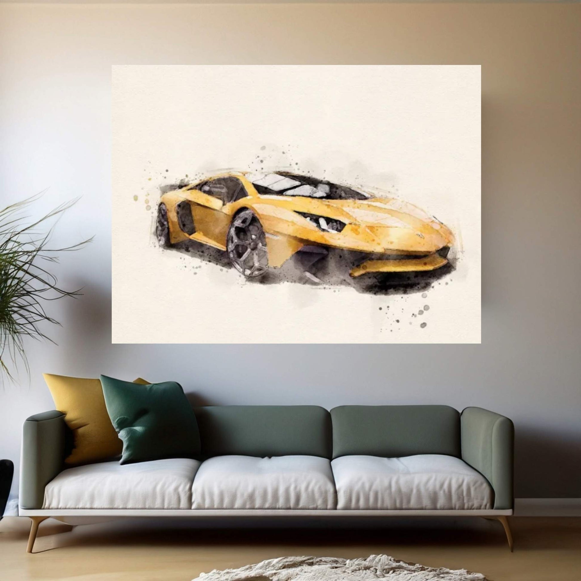 Lamborghini Aventador v II Canvas Wall Art - Y Canvas