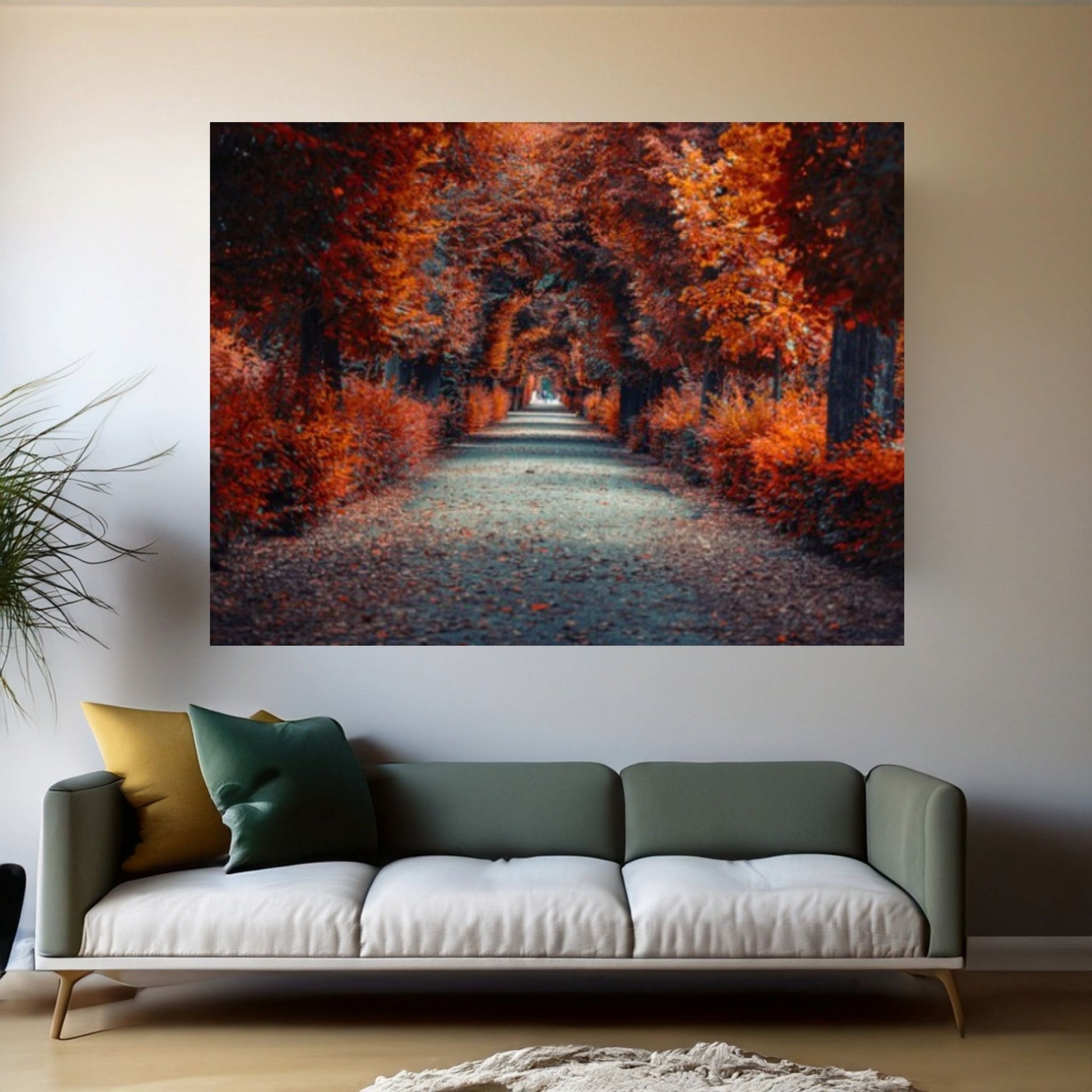 Autumn Landscape Canvas Wall Art Decor, Autumn Landscape Art Canvas, Forest Landscape Canvas Art - Y Canvas