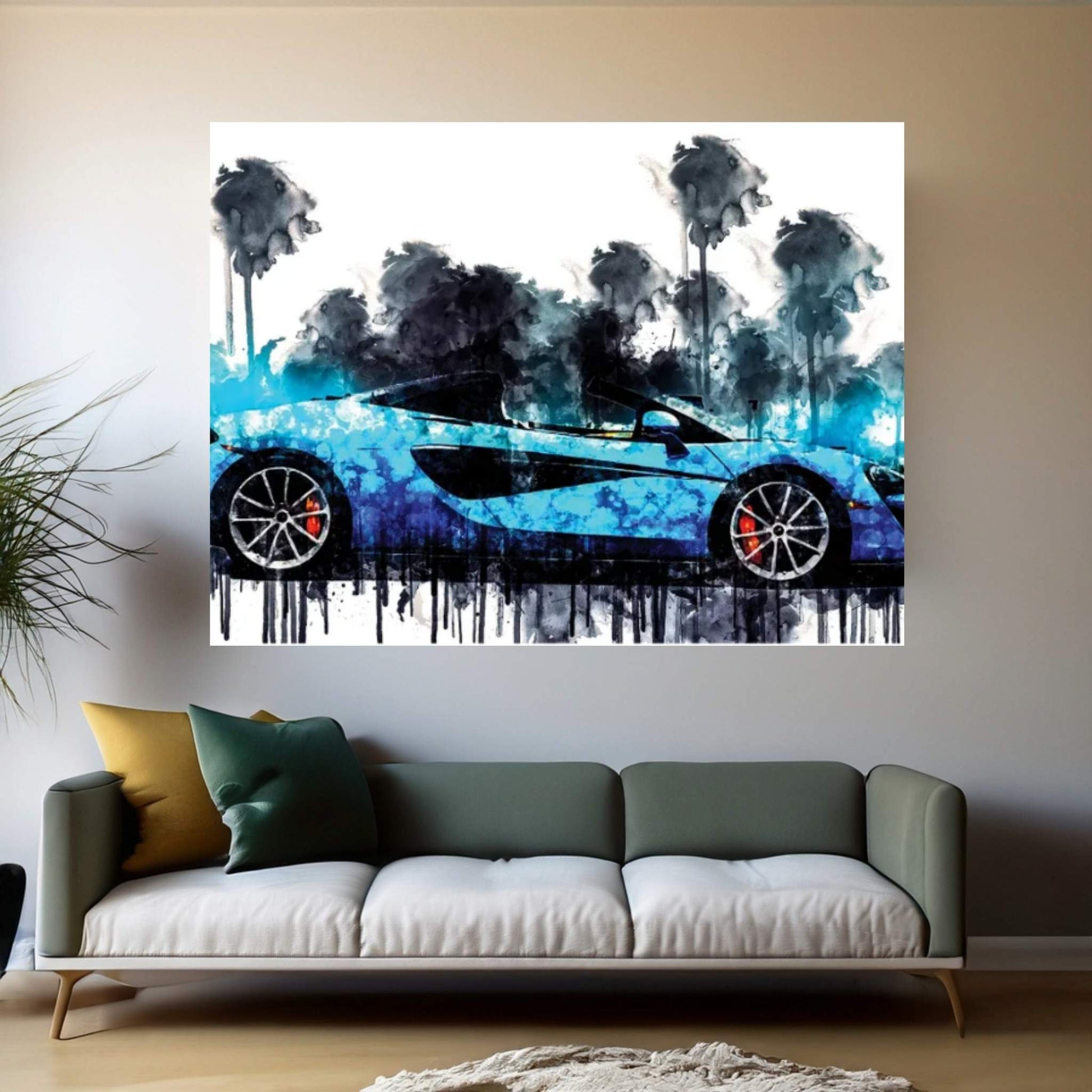 Car 2018 McLaren 570S Spider Canvas Wall Art - Y Canvas