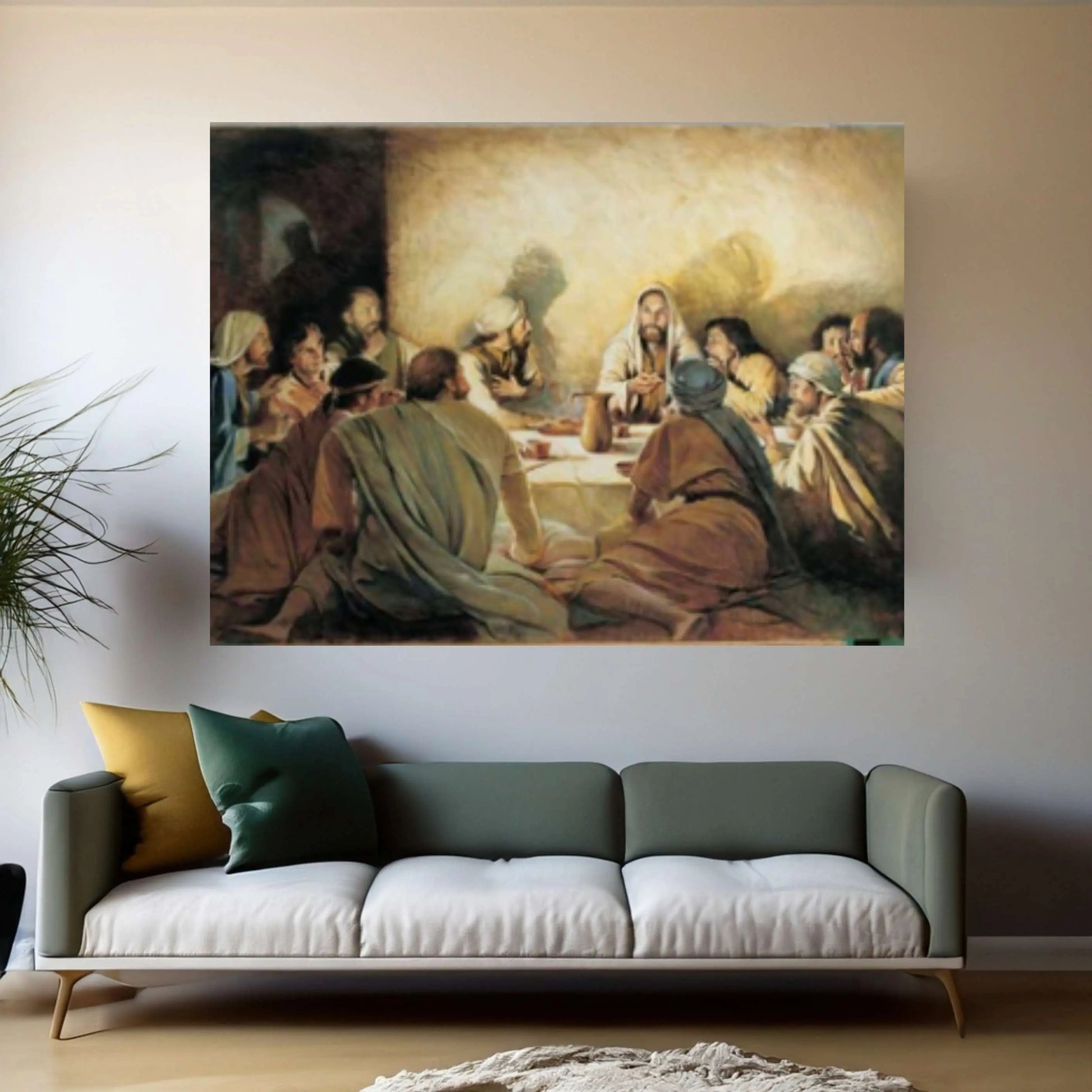 Last Supper Canvas Wall Art , Last Supper Wall Art ,Last Supper Canvas Poster Print Set Jesus and Disciples Christian - Y Canvas