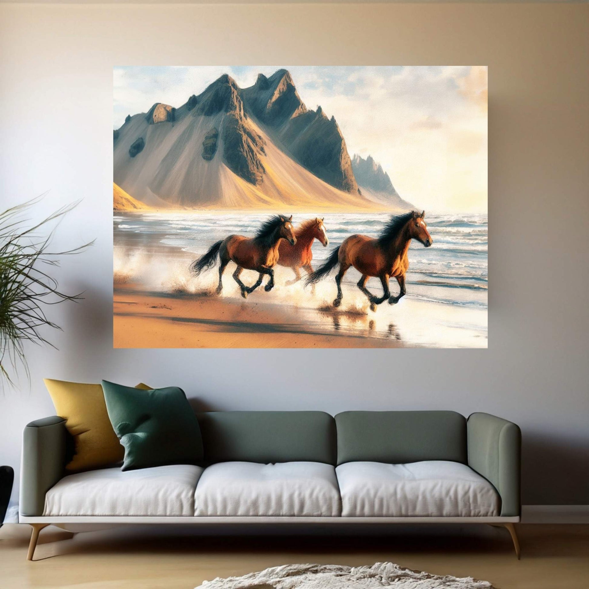 Beautiful Brown Horse Canvas Wall Art , Animal Wall Art - Y Canvas
