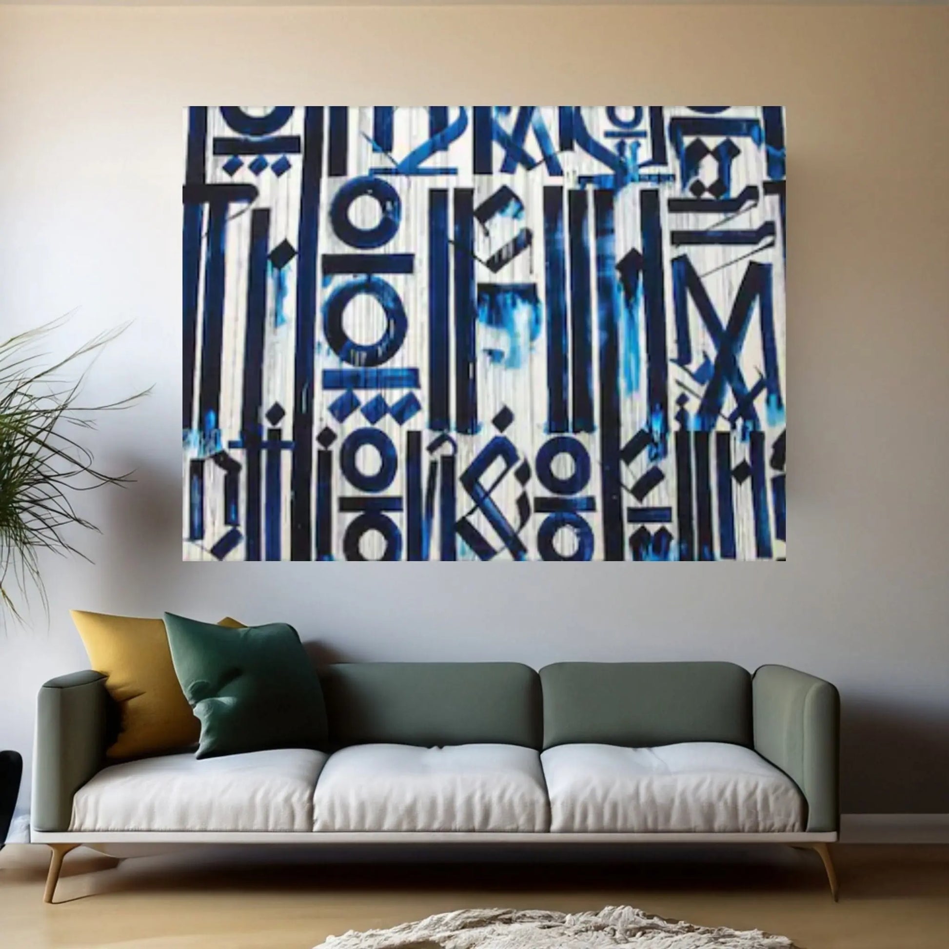 Abstract Retna Wall Art Graffiti American Black & White Reproduction Painting Wall Art - Y Canvas