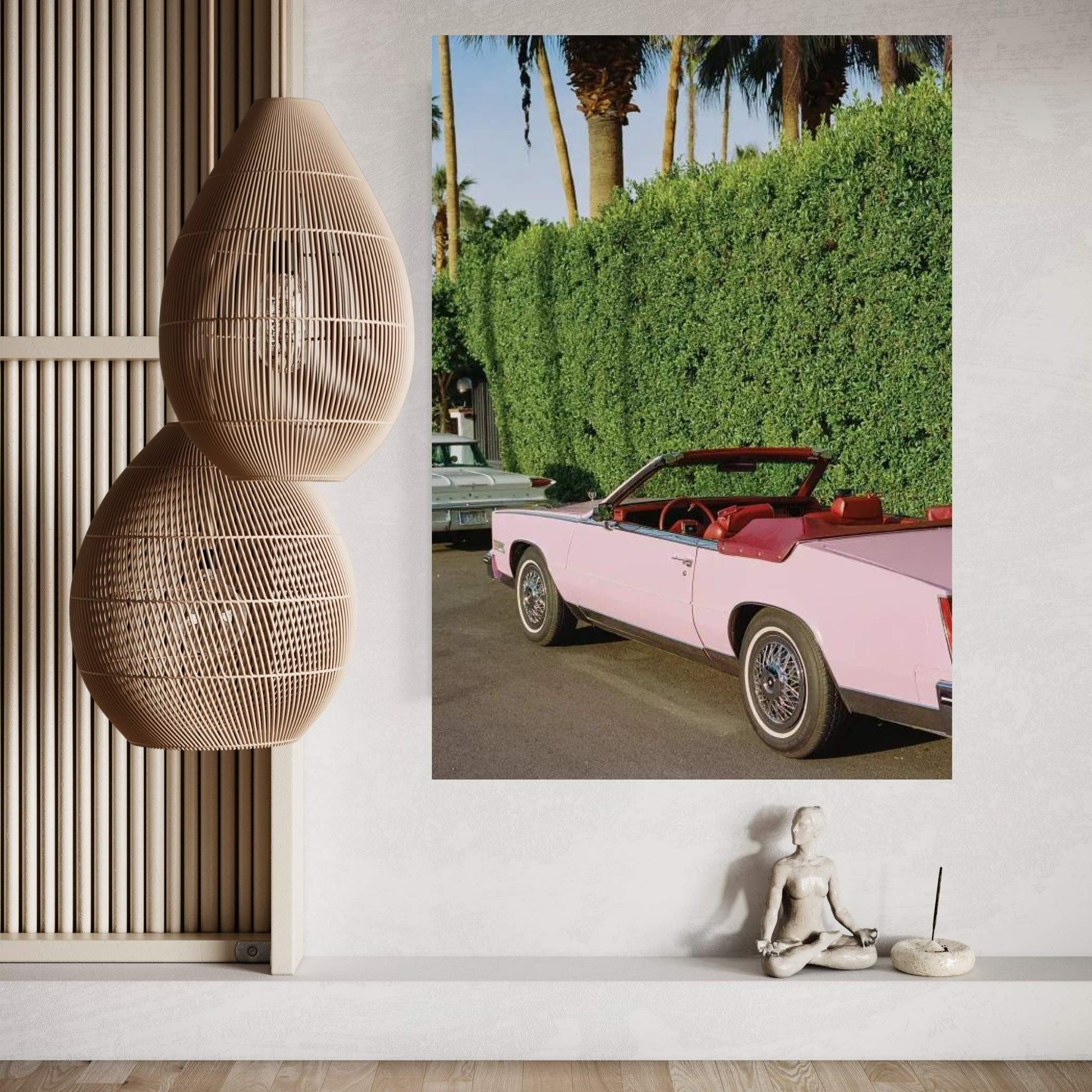 Pink Cadillac IV On Film Canvas Wall Art - Y Canvas