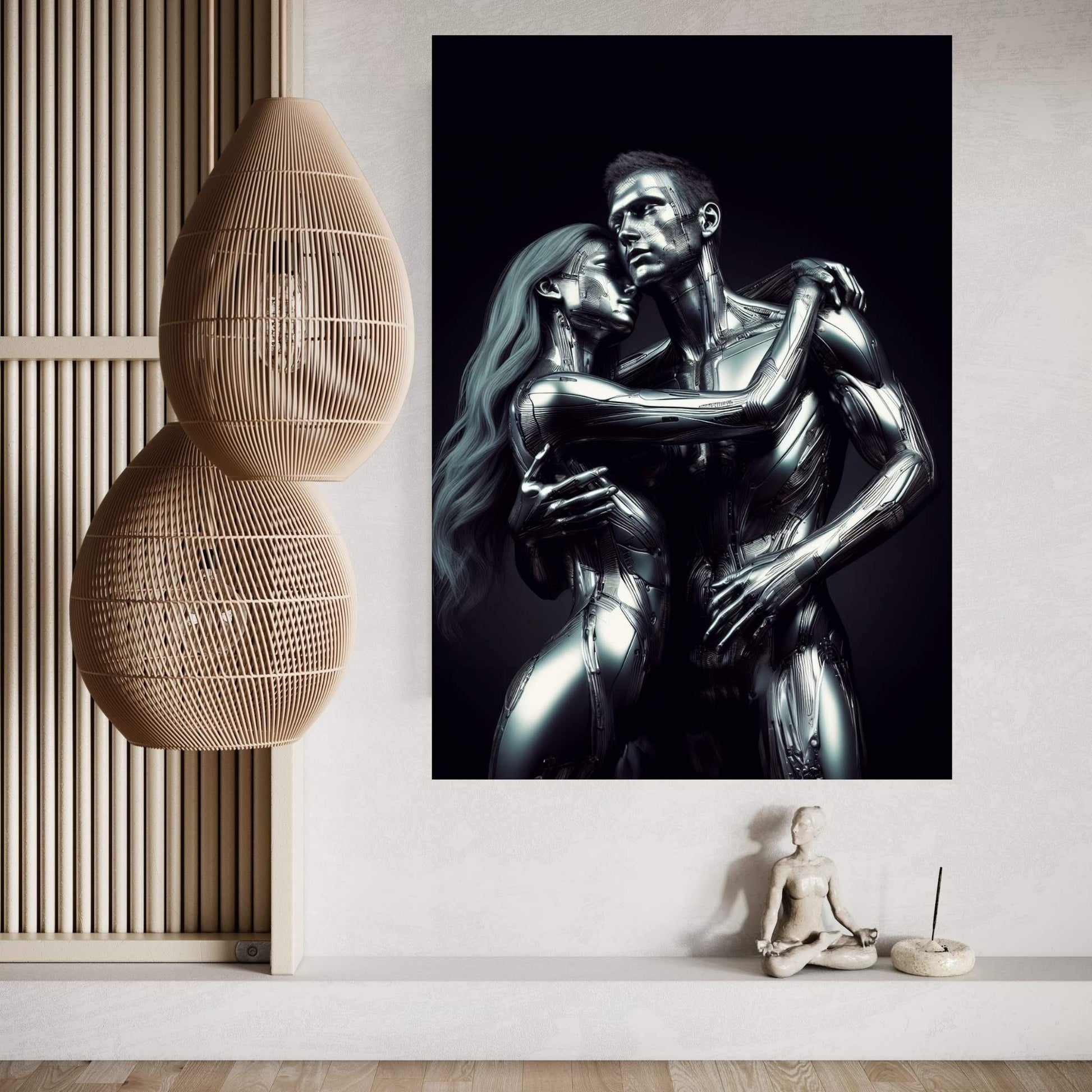 Metalic Love Couple Canvas Wall Art - Y Canvas