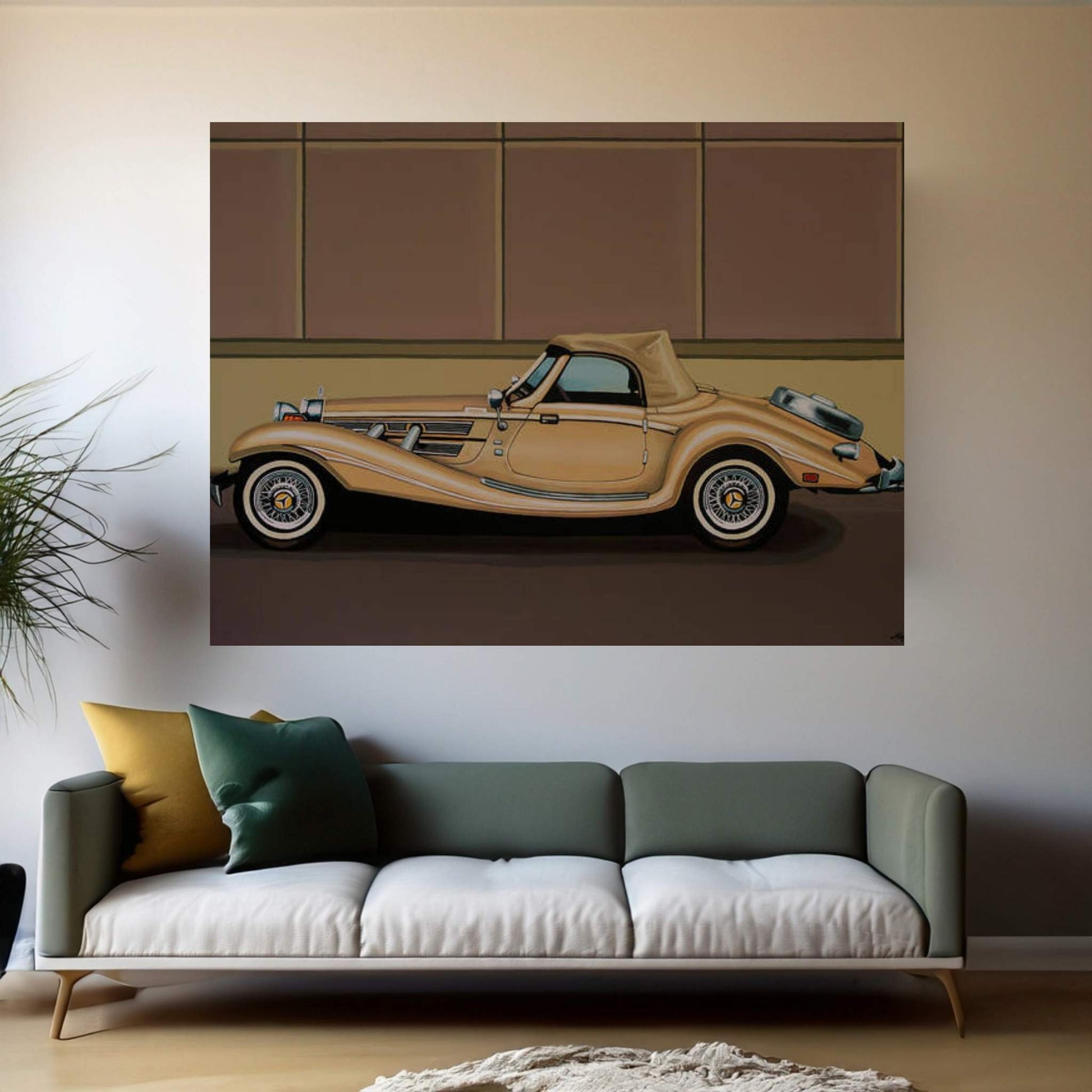 Mercedes 500K Roadster Car Canvas Wall Art - Y Canvas