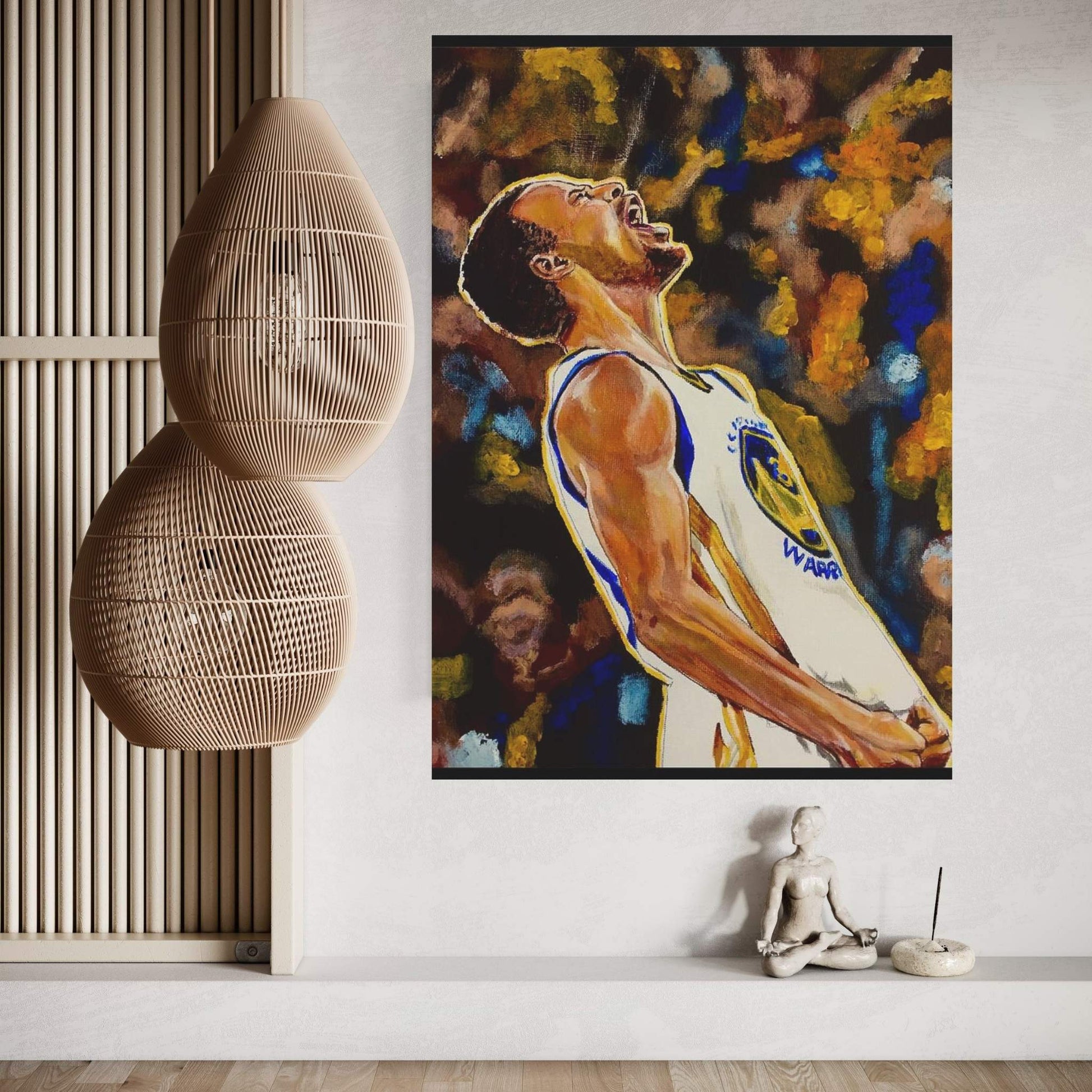 Steph Curry - Victory Canvas Wall Art - Y Canvas