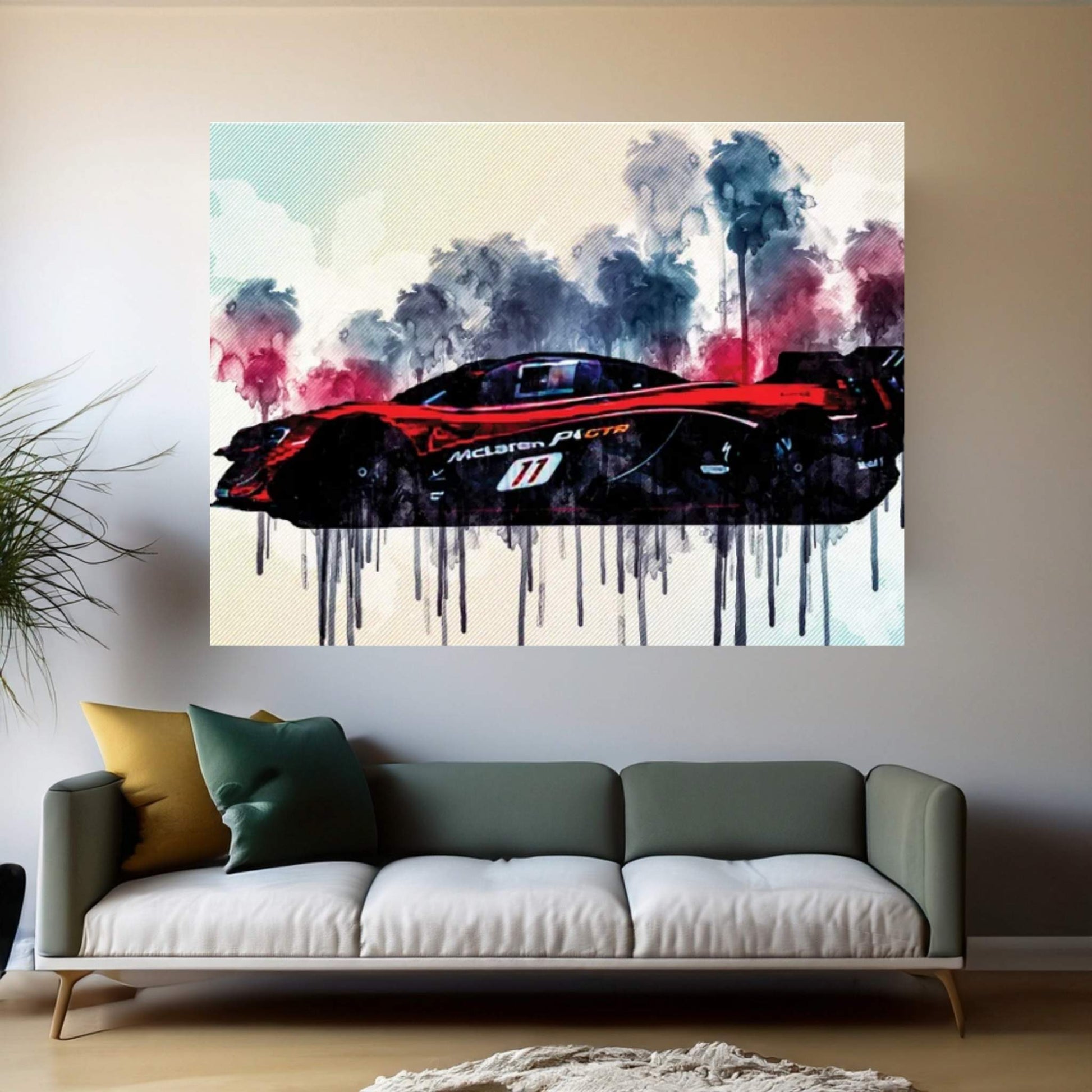 Mclaren P1 Gtr 2021 Side View Exterior Hypercar Tuning P1 British Sports Cars Canvas Wall Art - Y Canvas