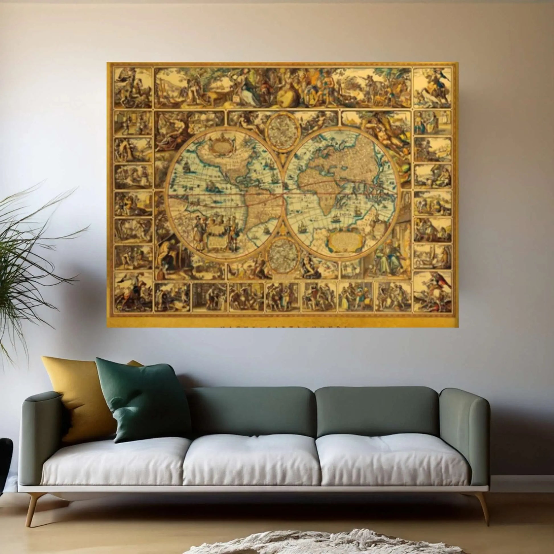 Pirate Map Canvas Wall Art Design , Home Canvas Wall Art - Y Canvas