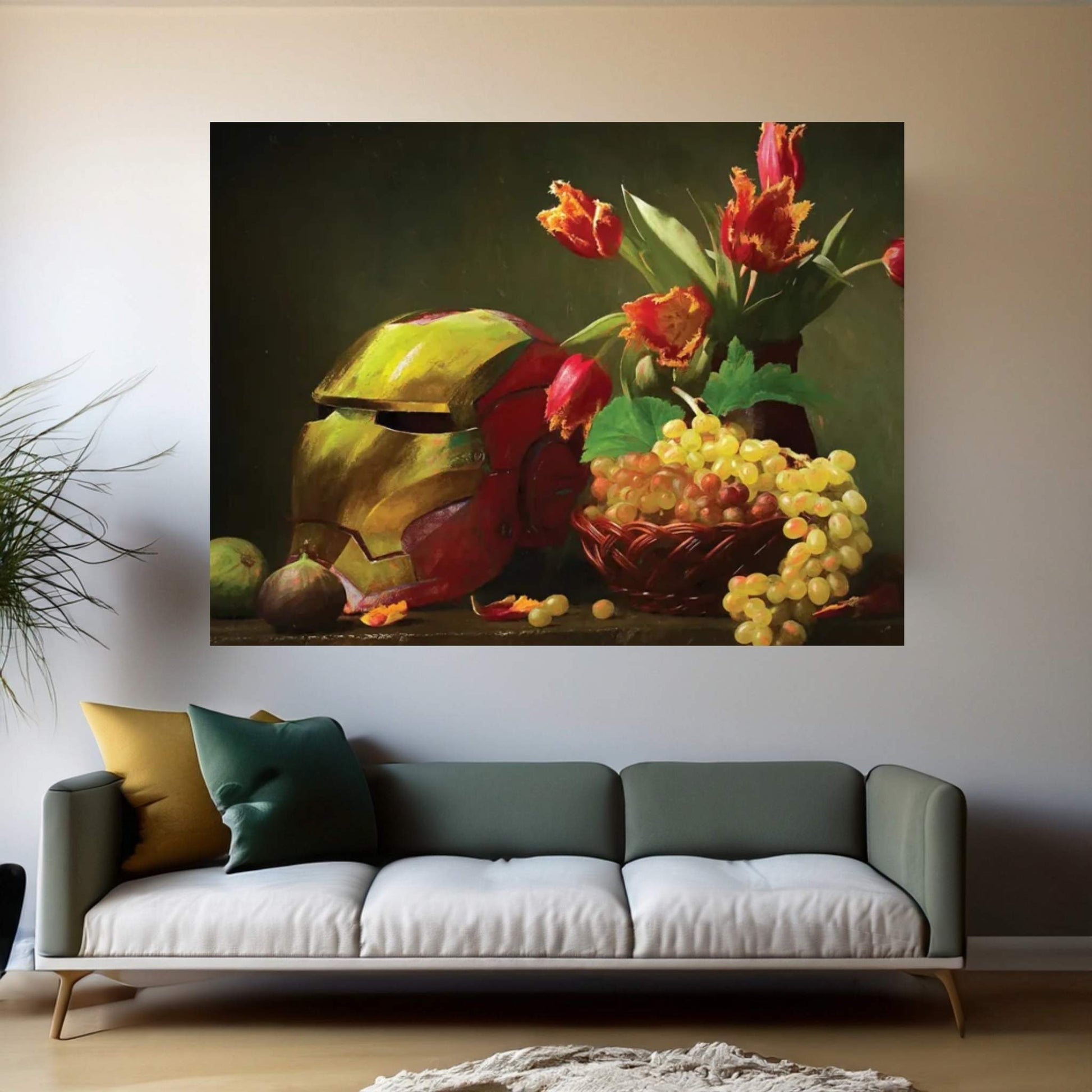Ironman Helmet On Still Life Canvas Wall Art - Y Canvas