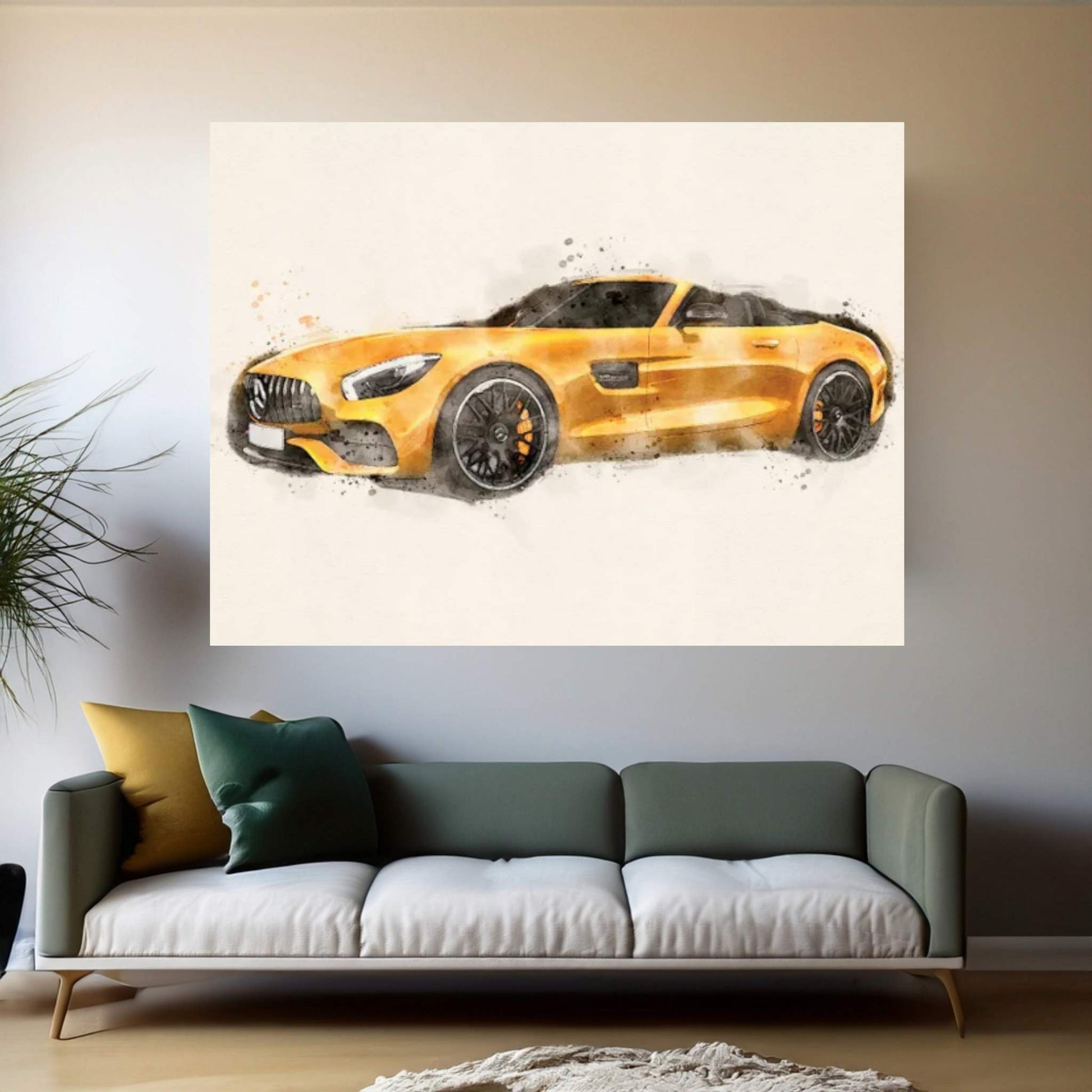 Mercedes AMG GTS Canvas Wall Art - Y Canvas