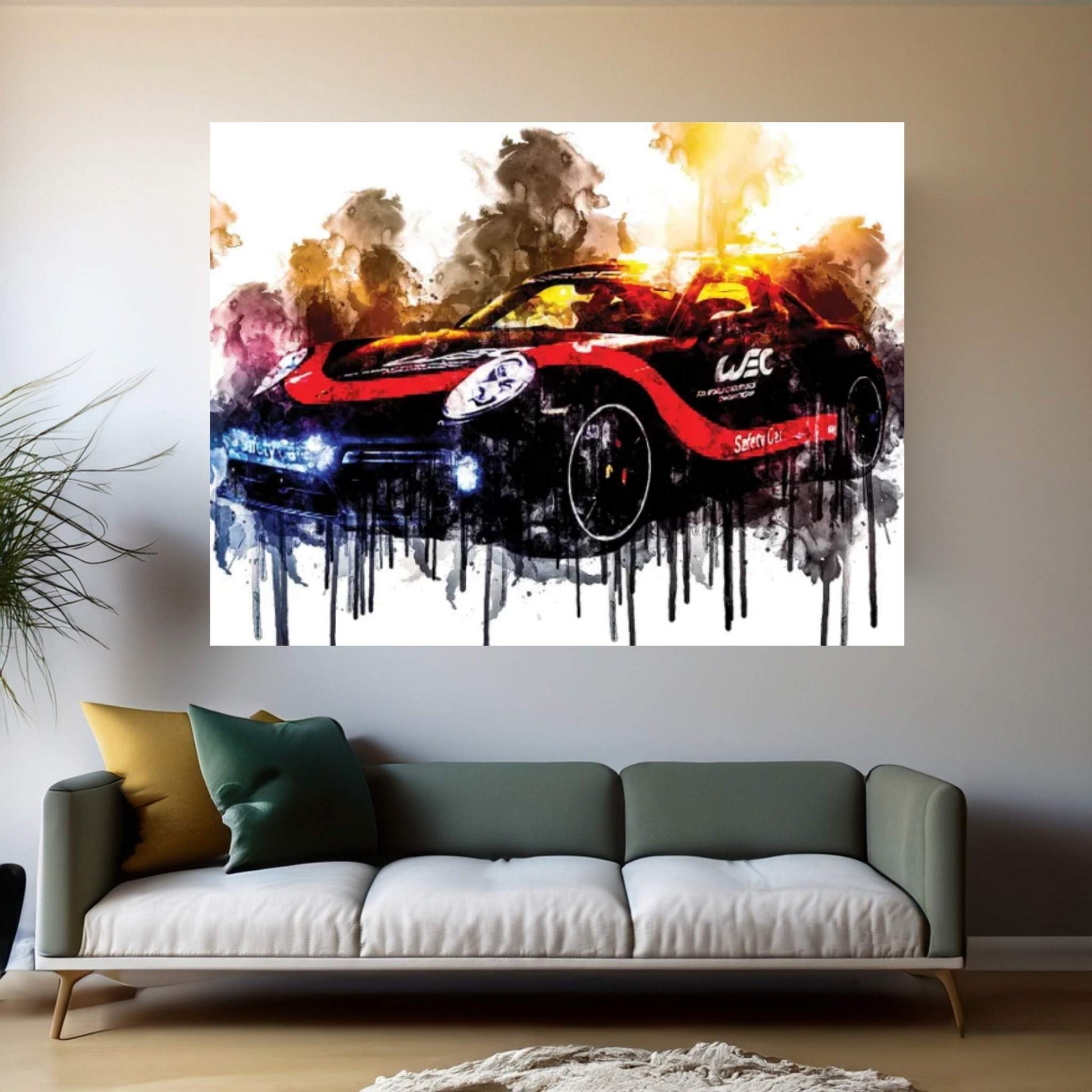 Car 2018 Porsche 911 Turbo WEC Safety Canvas Wall Art - Y Canvas