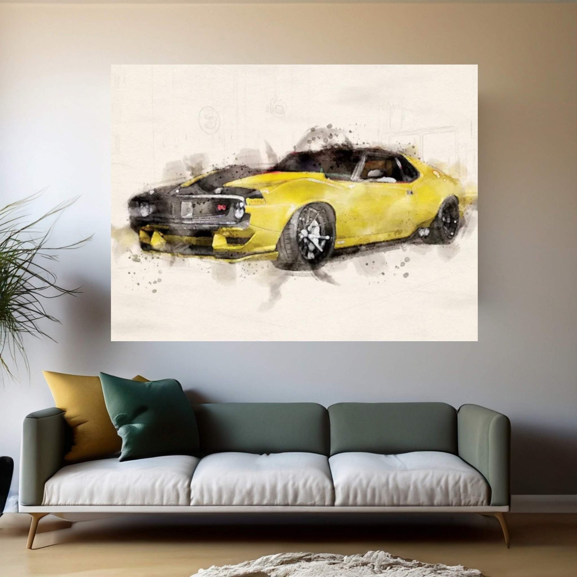 AMC Javelin Sports Car Canvas Wall Art - Y Canvas
