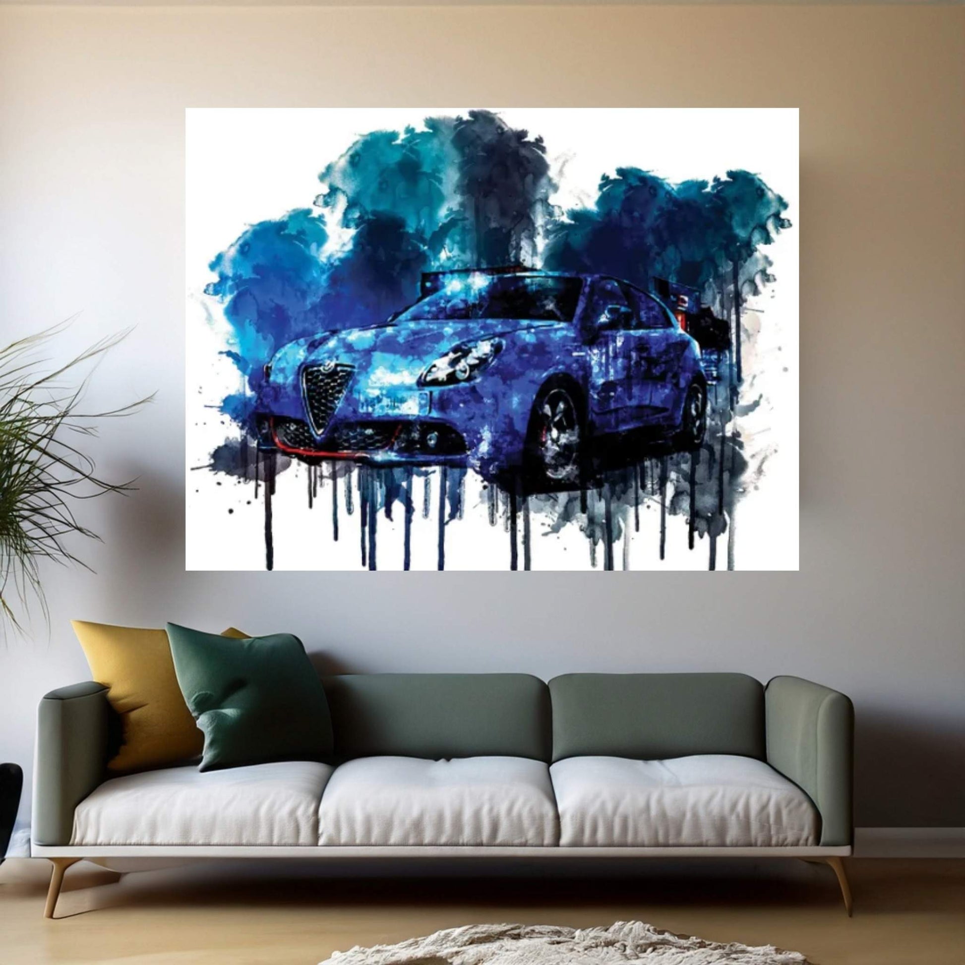 Car 2018 Alfa Romeo Giulia Quadrifoglio Canvas Wall Art - Y Canvas