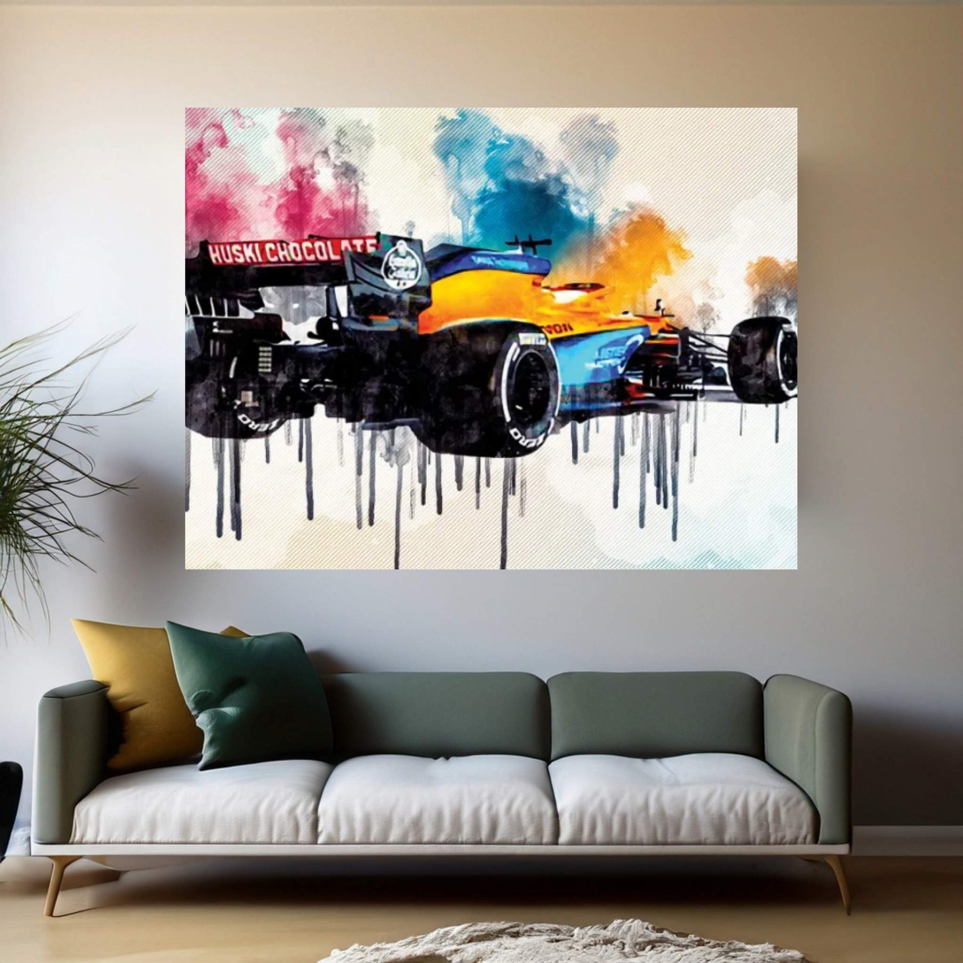 Mclaren Mcl35 Back View 2020 F1 Cars Studio Lando Norris Formula 1 Mclaren F1 Canvas Wall Art - Y Canvas