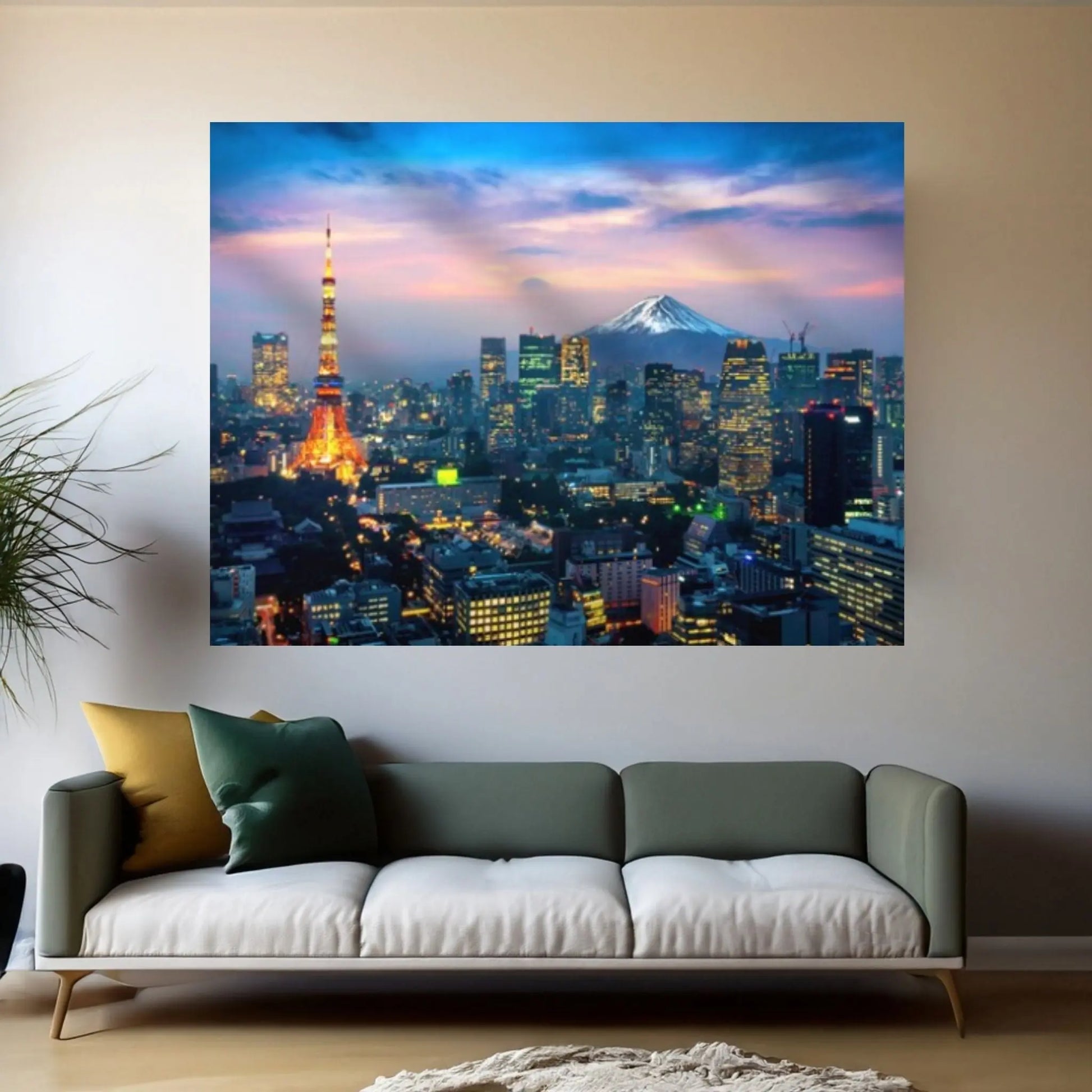 Night Tokyo Canvas Wall Art Print Poster Tokyo Poster Tokyo Photo Japan Cityscape Tokyo Skyline Canvas Art Tokyo Painting - Y Canvas