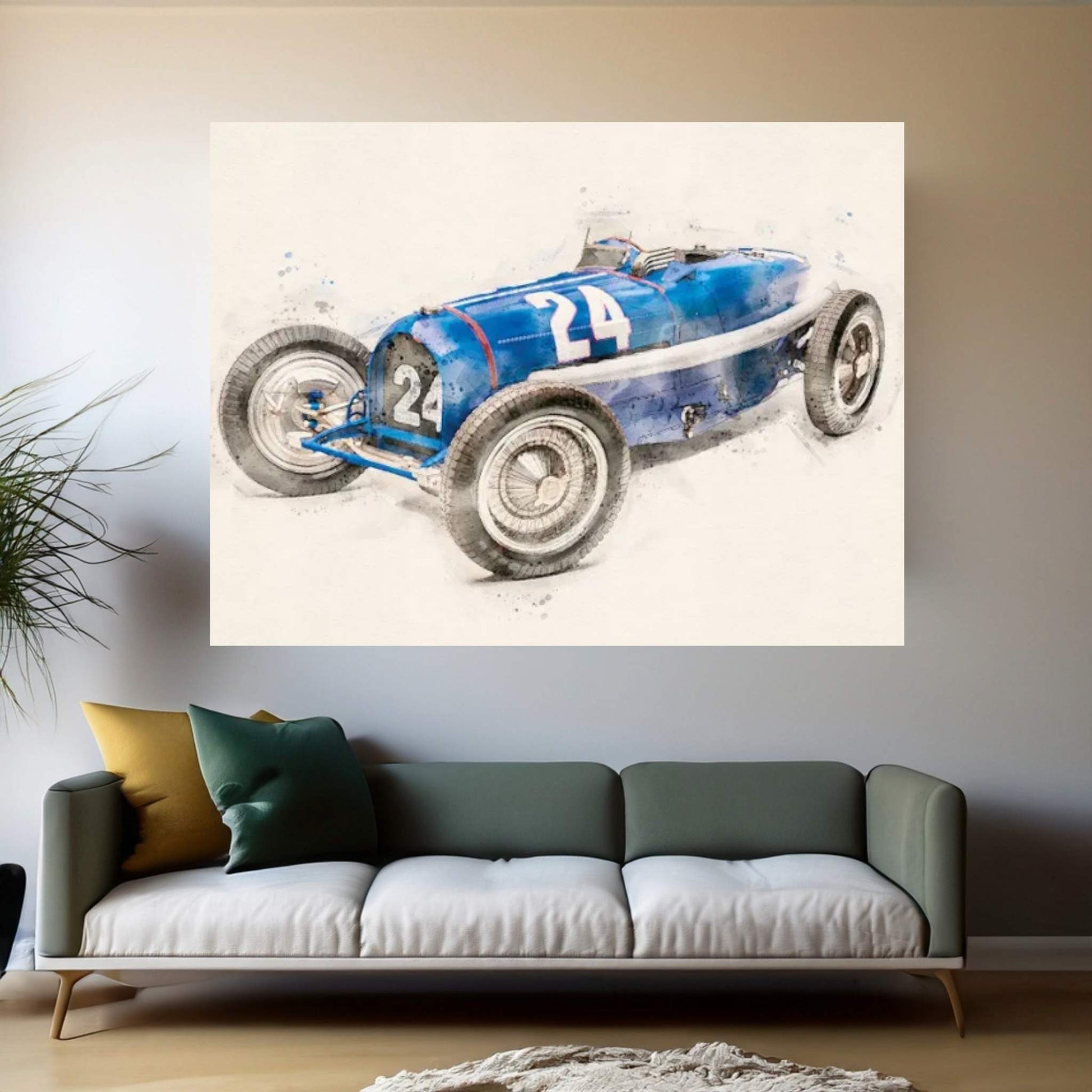 Bugatti Retro V II Canvas Wall Art - Y Canvas
