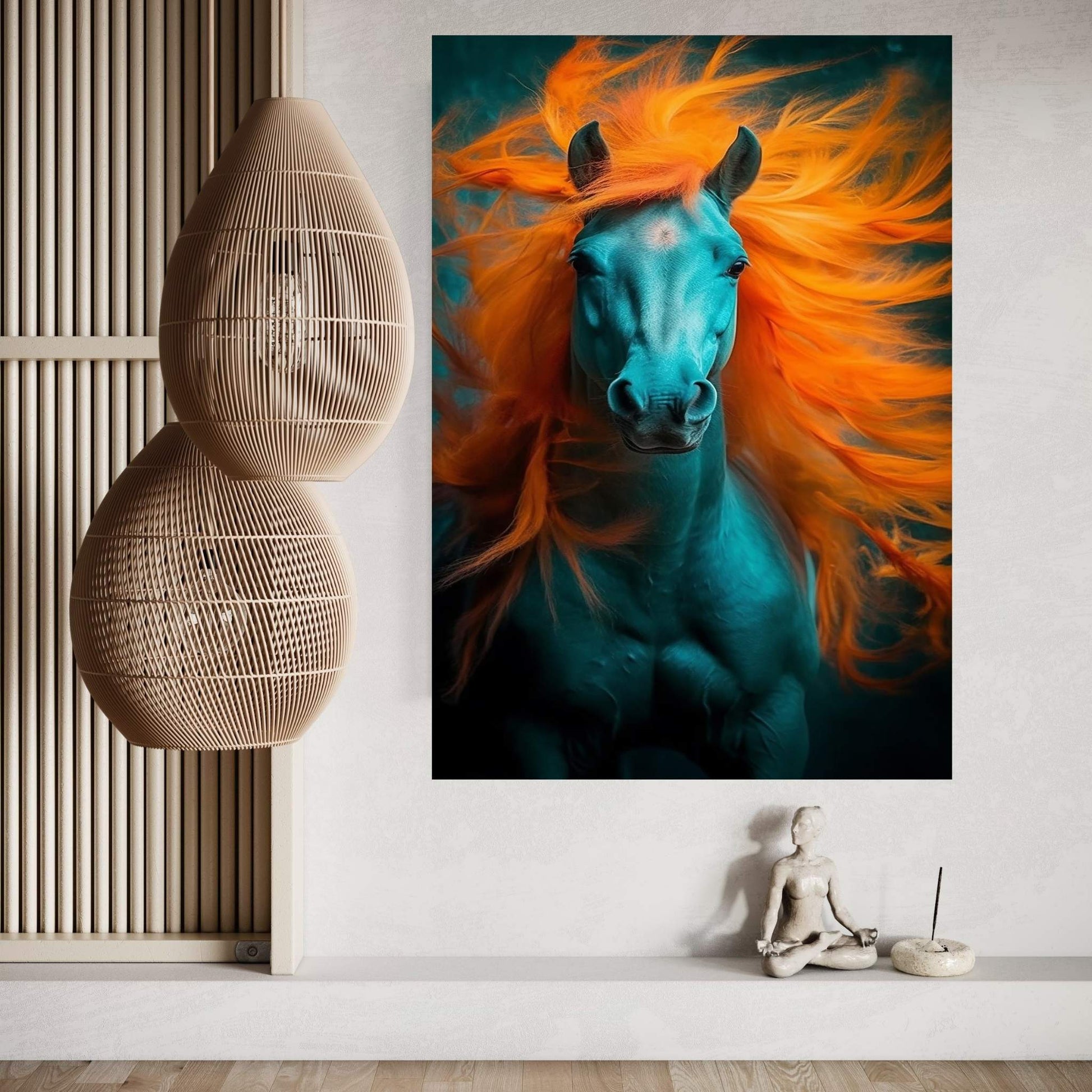 Beautiful White Horse Canvas Wall Art , Animal Wall Art - Y Canvas