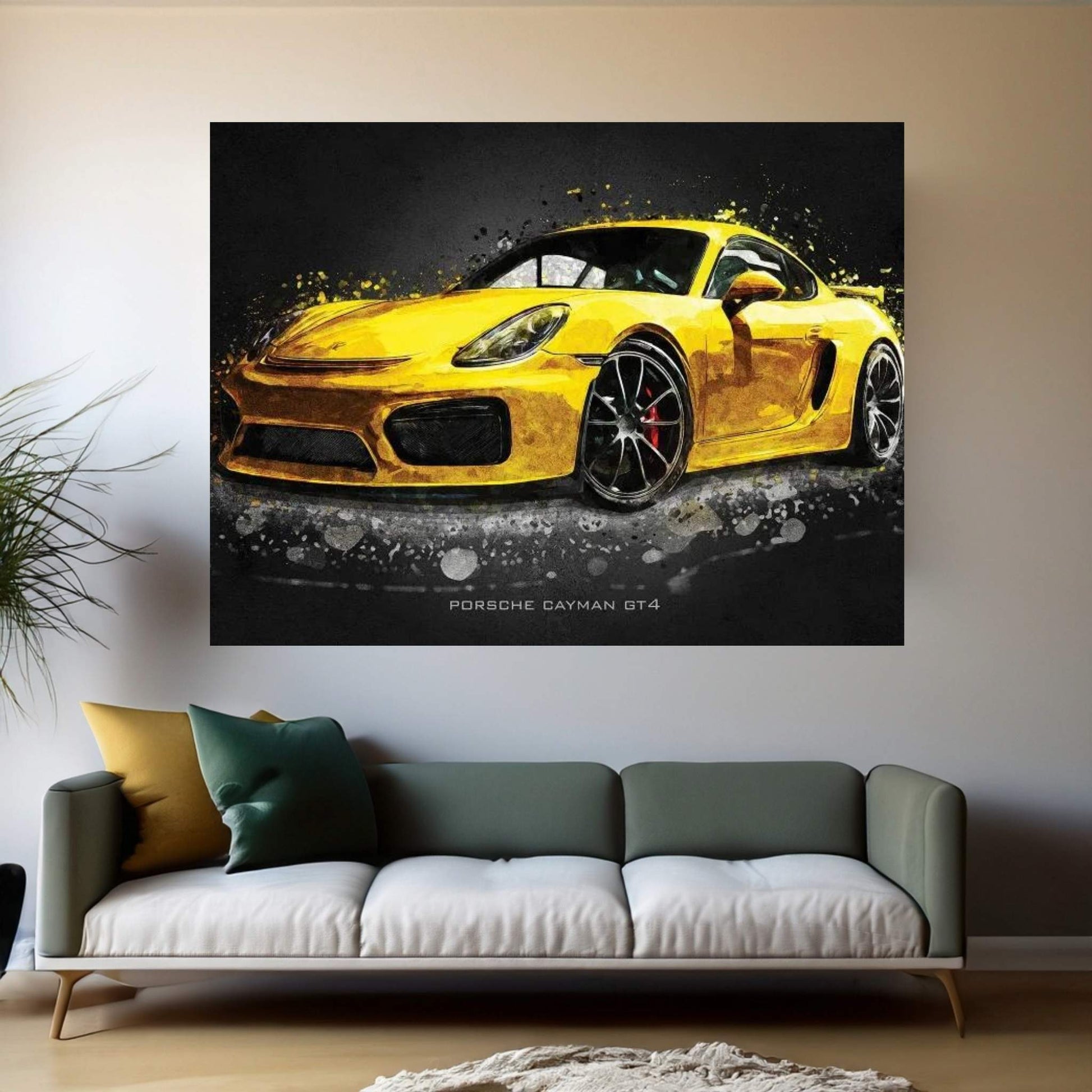 Porsche Cayman Gt4 Acrylic Canvas Wall Art - Y Canvas