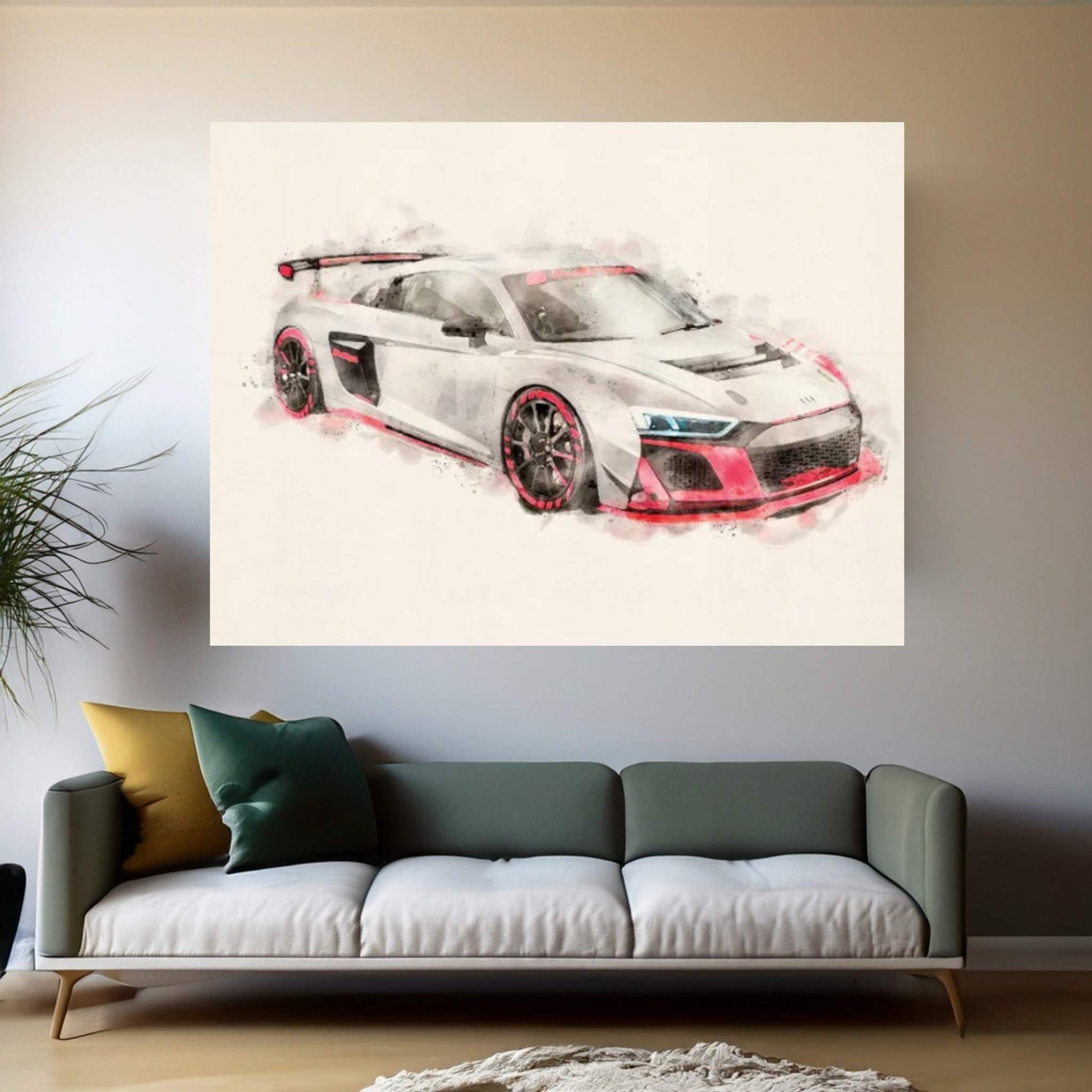Audi Tuning R8 LMS GT4 Canvas Wall Art - Y Canvas