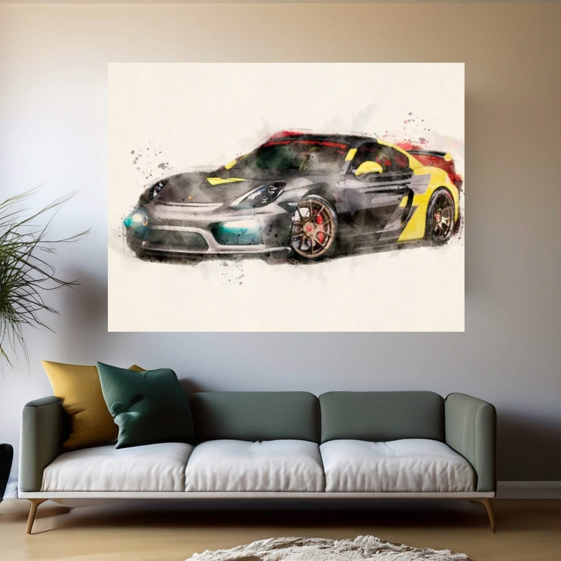 Porsche GT4 V II Canvas Wall Art - Y Canvas