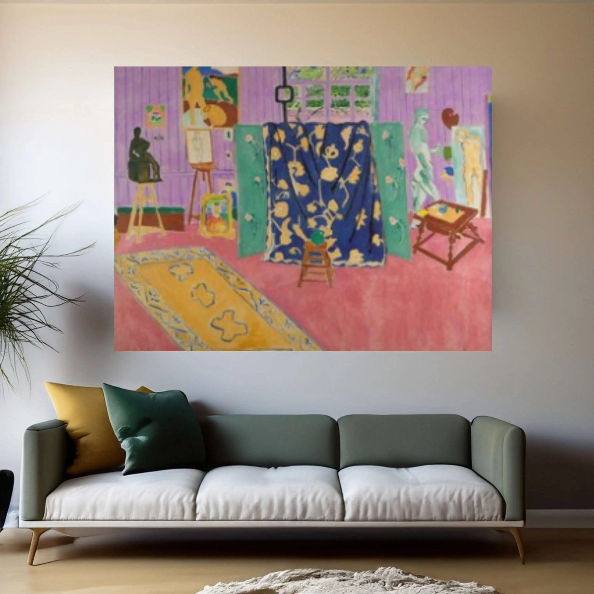 Henri Matisse Pink Studio 1911 Canvas Wall Art Poster, Henri Matisse Canvas Wall Art Poster - Y Canvas