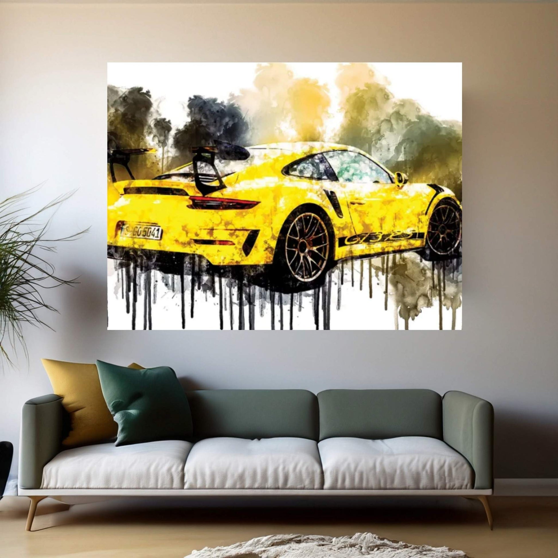 Car 2018 Porsche 911 GT3 RS Weissach Package Canvas Wall Art - Y Canvas
