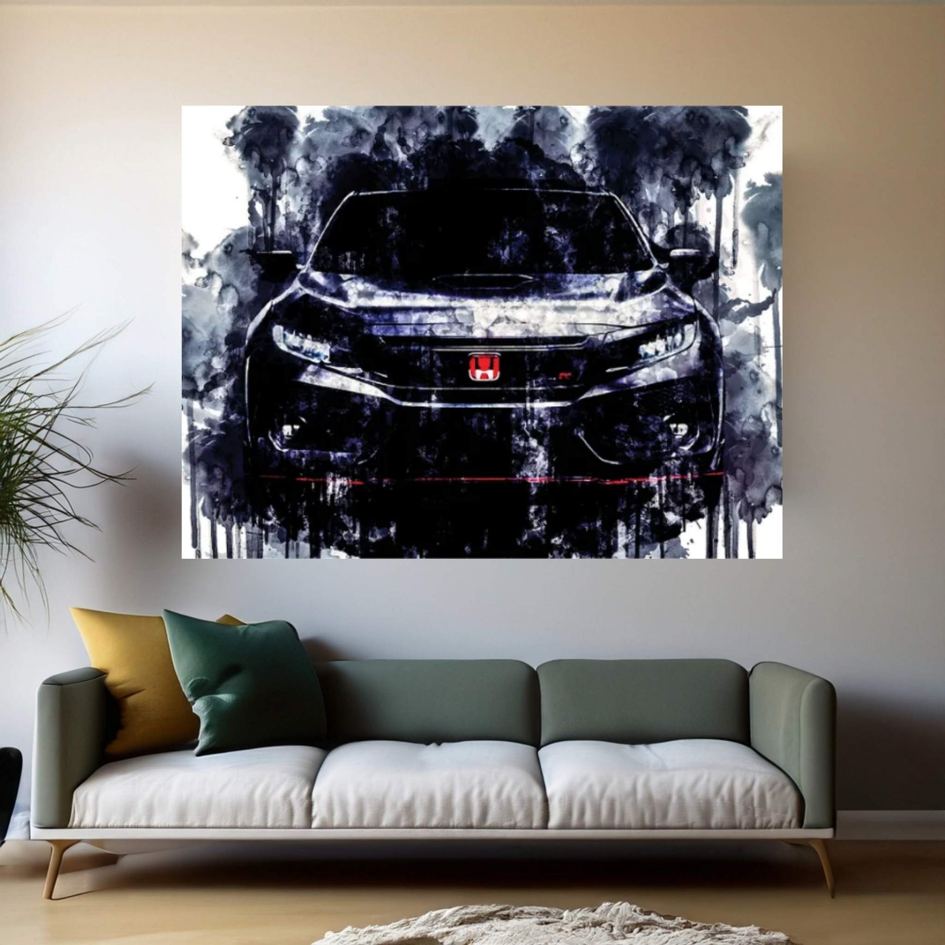2017 Honda Civic Type R Canvas Wall Art - Y Canvas