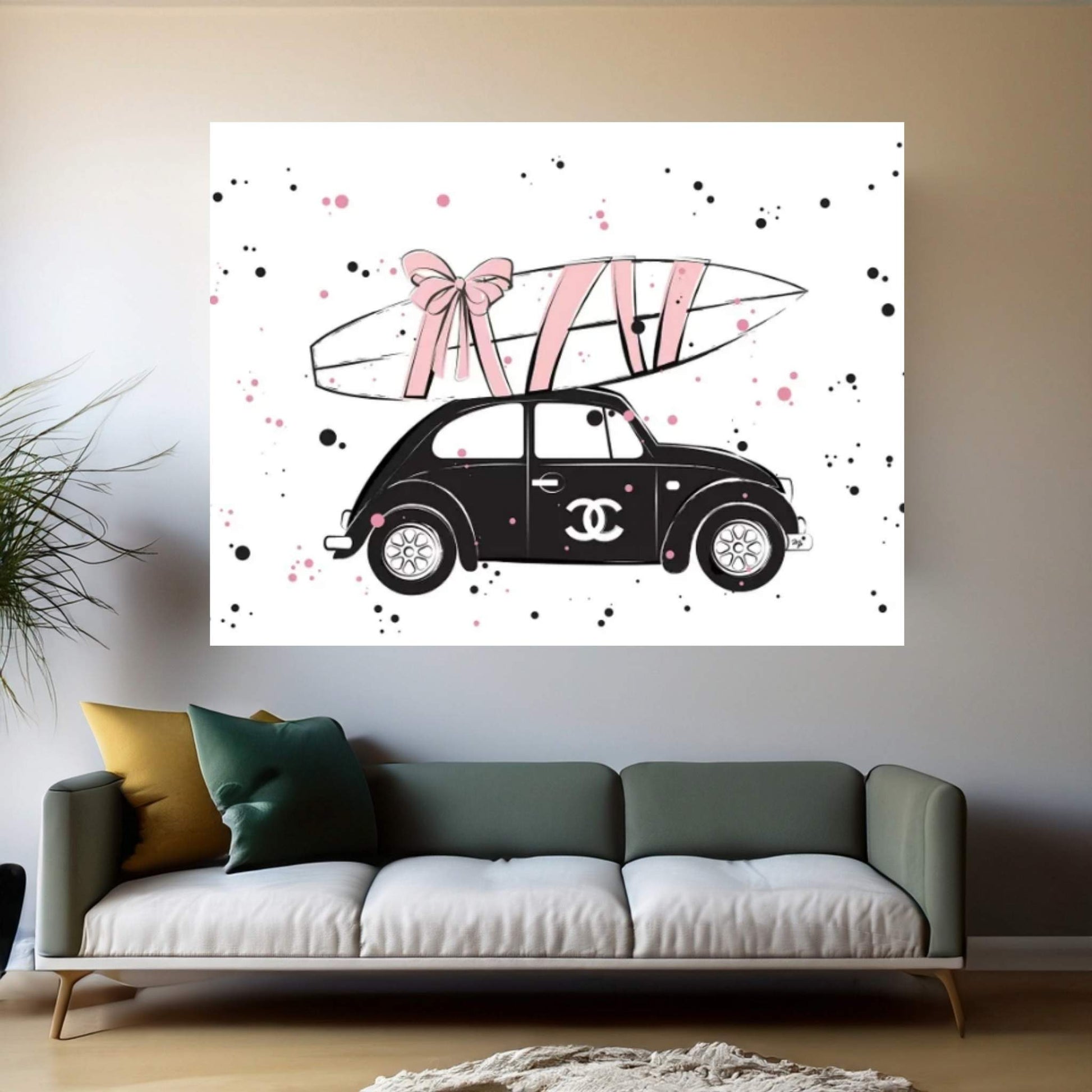 Chanel Car Canvas Wall Art - Y Canvas