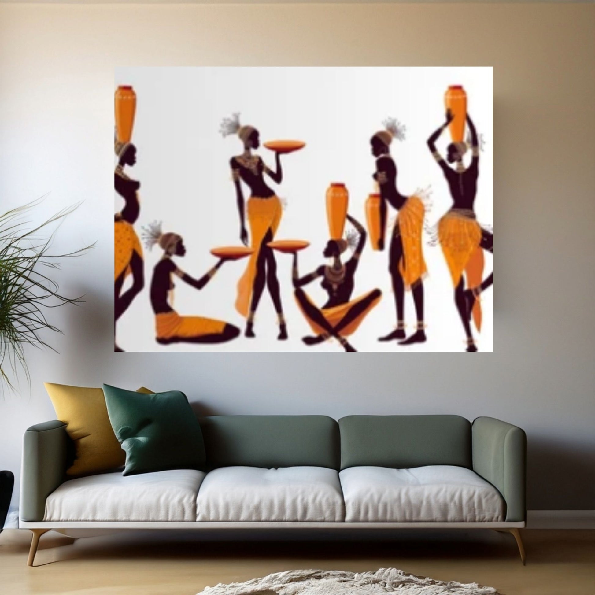 African Women Canvas Wall Art | Afro American Canvas Wall Art | African Women Colorful Abstract - Y Canvas