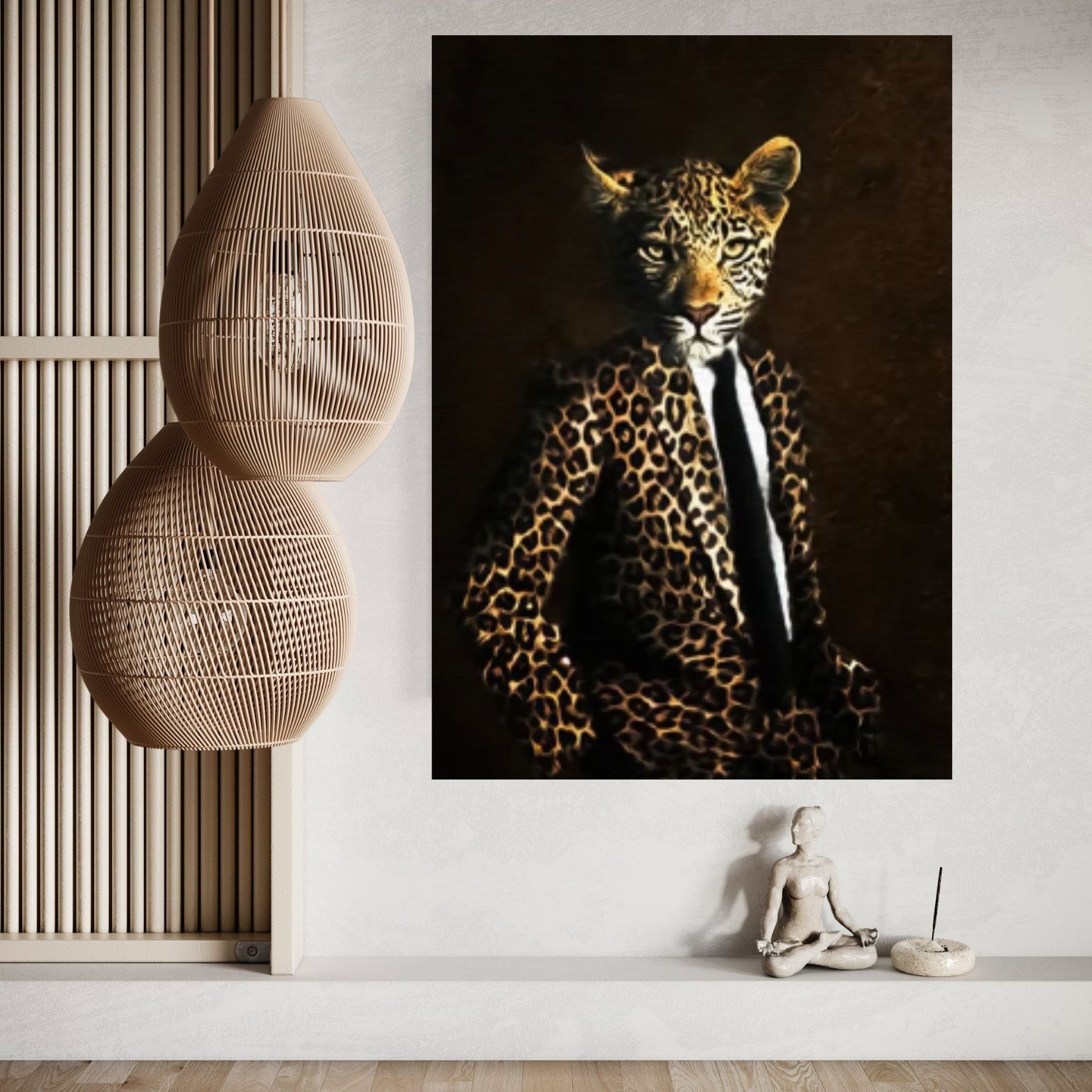 Abstract Animal Tiger Leopar Wall Art Poster, Creative Animal Modeling Wall Art - Y Canvas