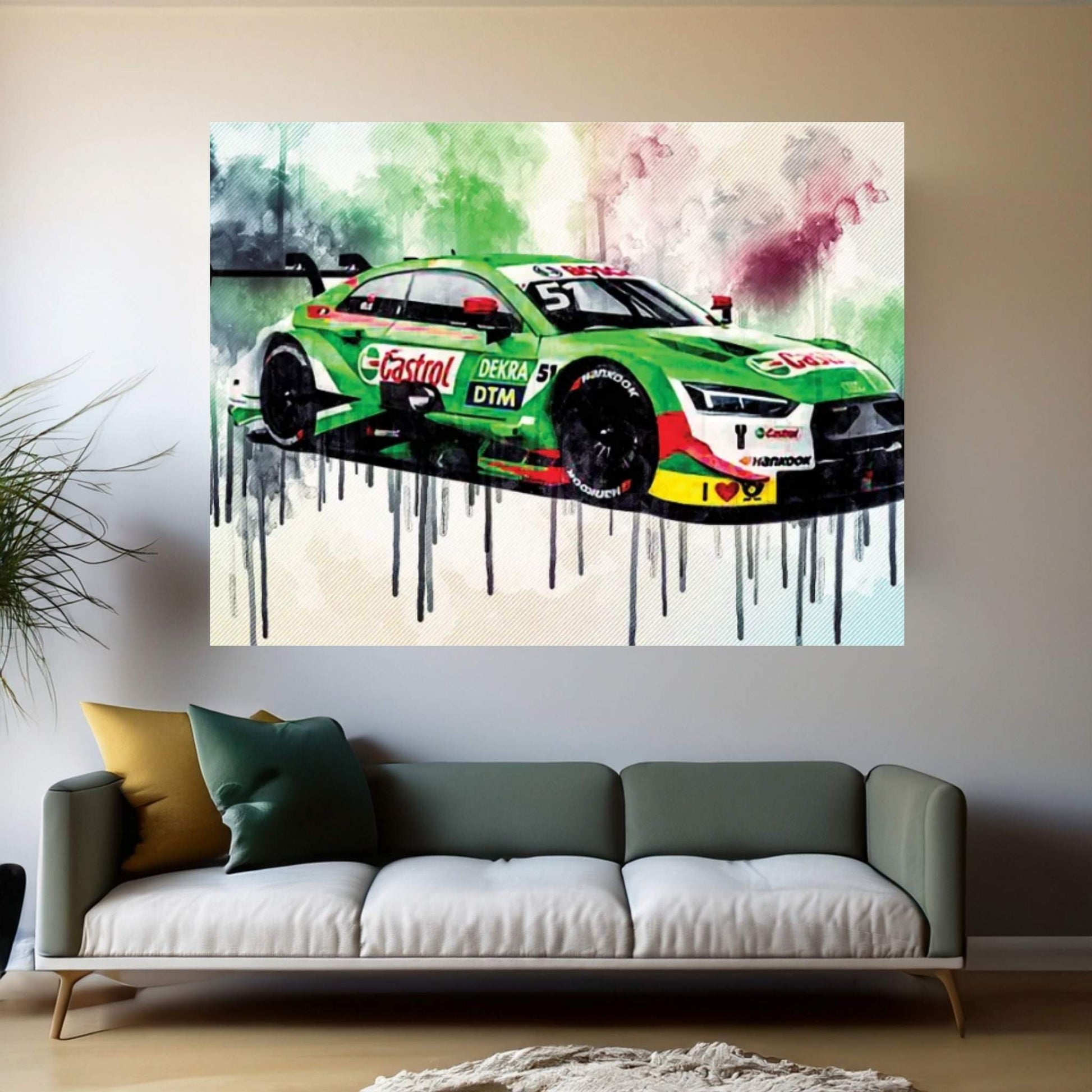 Audi RS5 DTM 2019 Audi Sport Team Abt Sportsline Nico Muller Racing Car Canvas Wall Art - Y Canvas