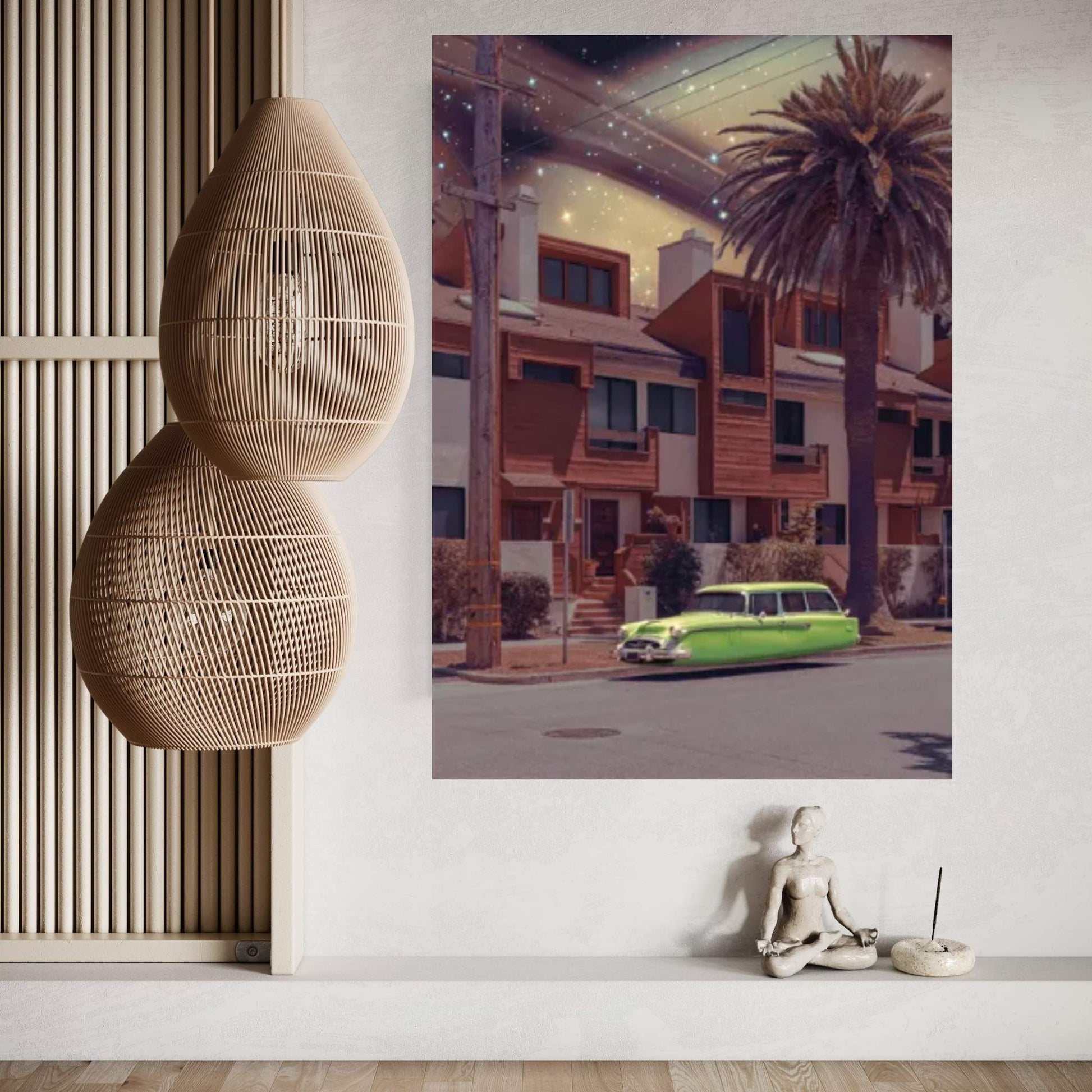 Space Village Canvas Wall Art - Y Canvas