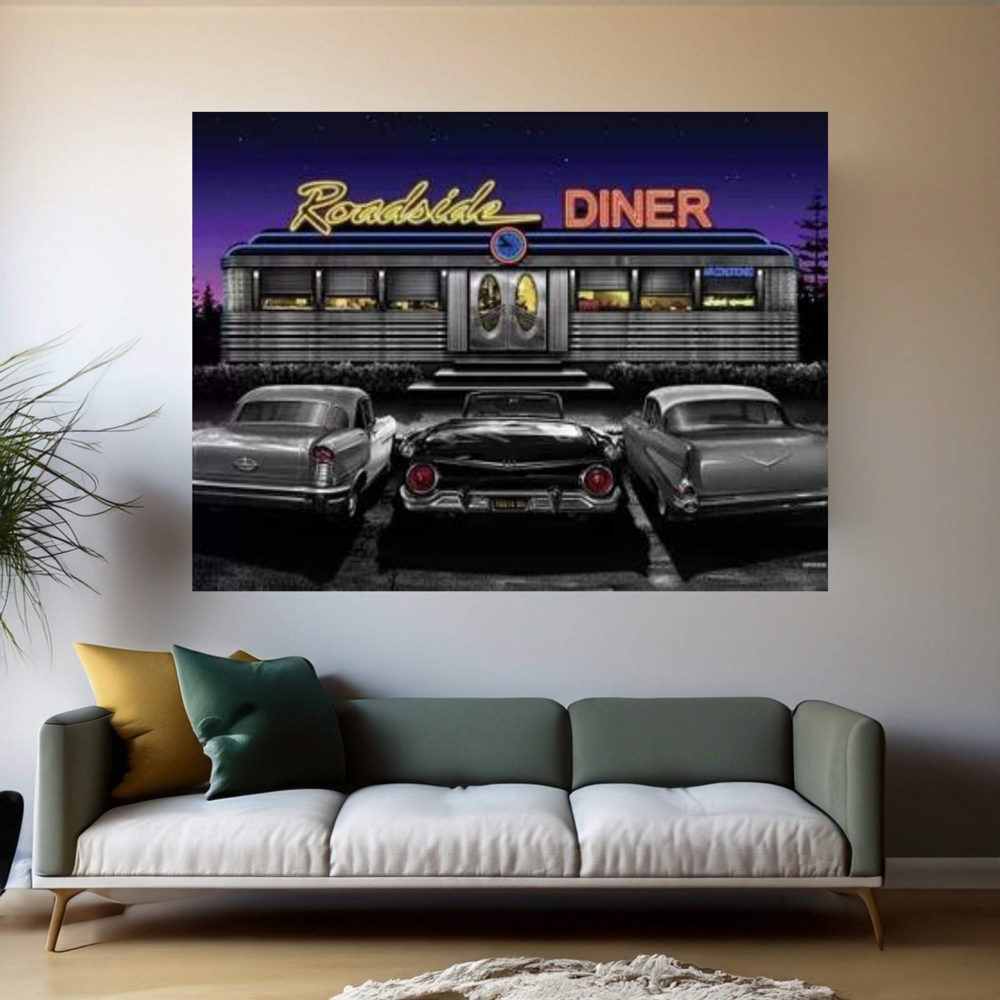 Roadside Diner II Canvas Wall Art - Y Canvas