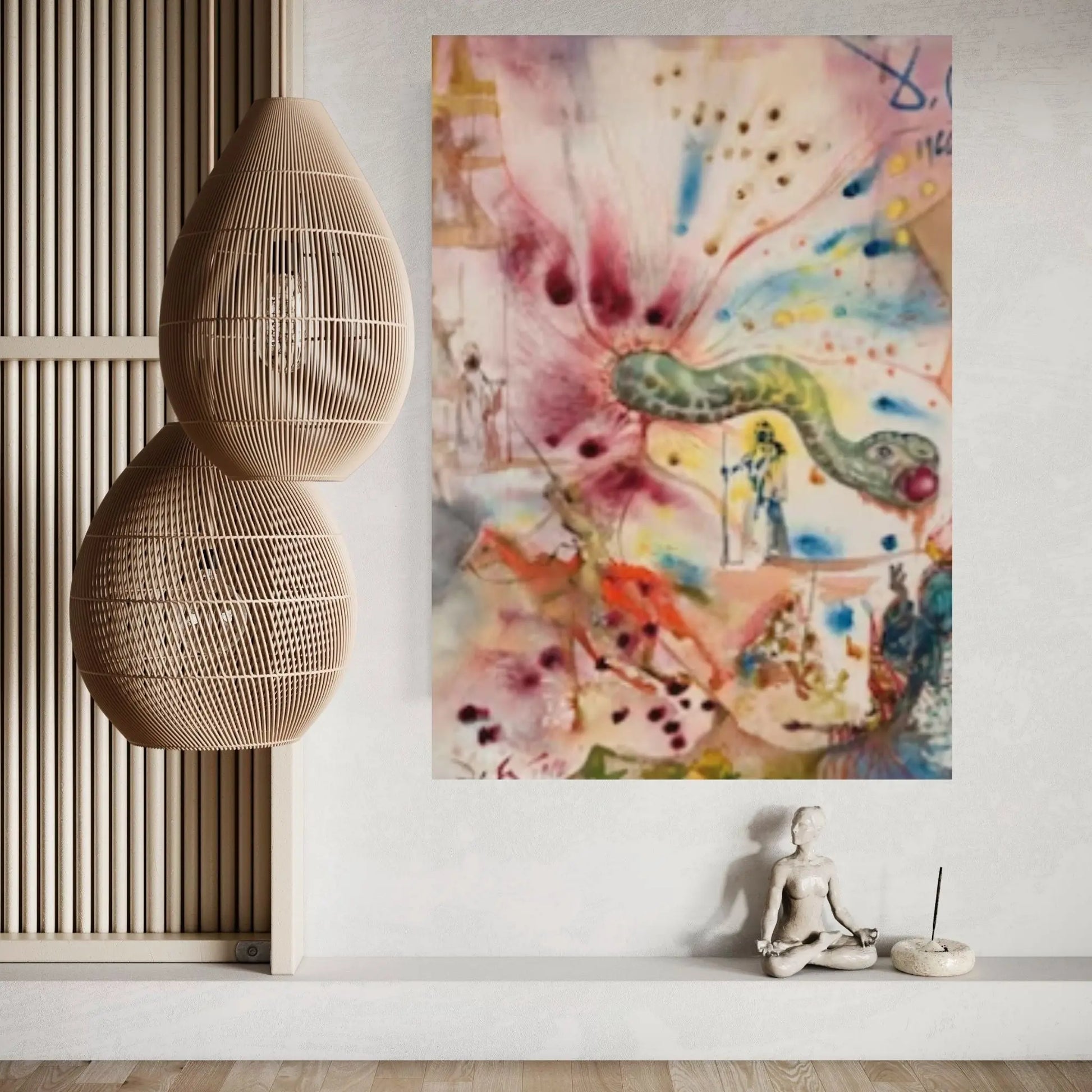 Salvador Dali The Snake and the Apple Canvas Wall Art Print, Salvador Dali Exhibition Poster, Surrealism Poster Canvas - Y Canvas