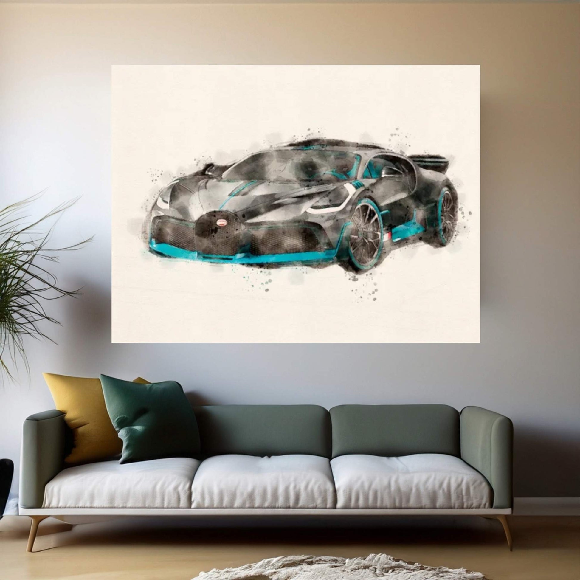 Bugatti Veyron IX Canvas Wall Art - Y Canvas