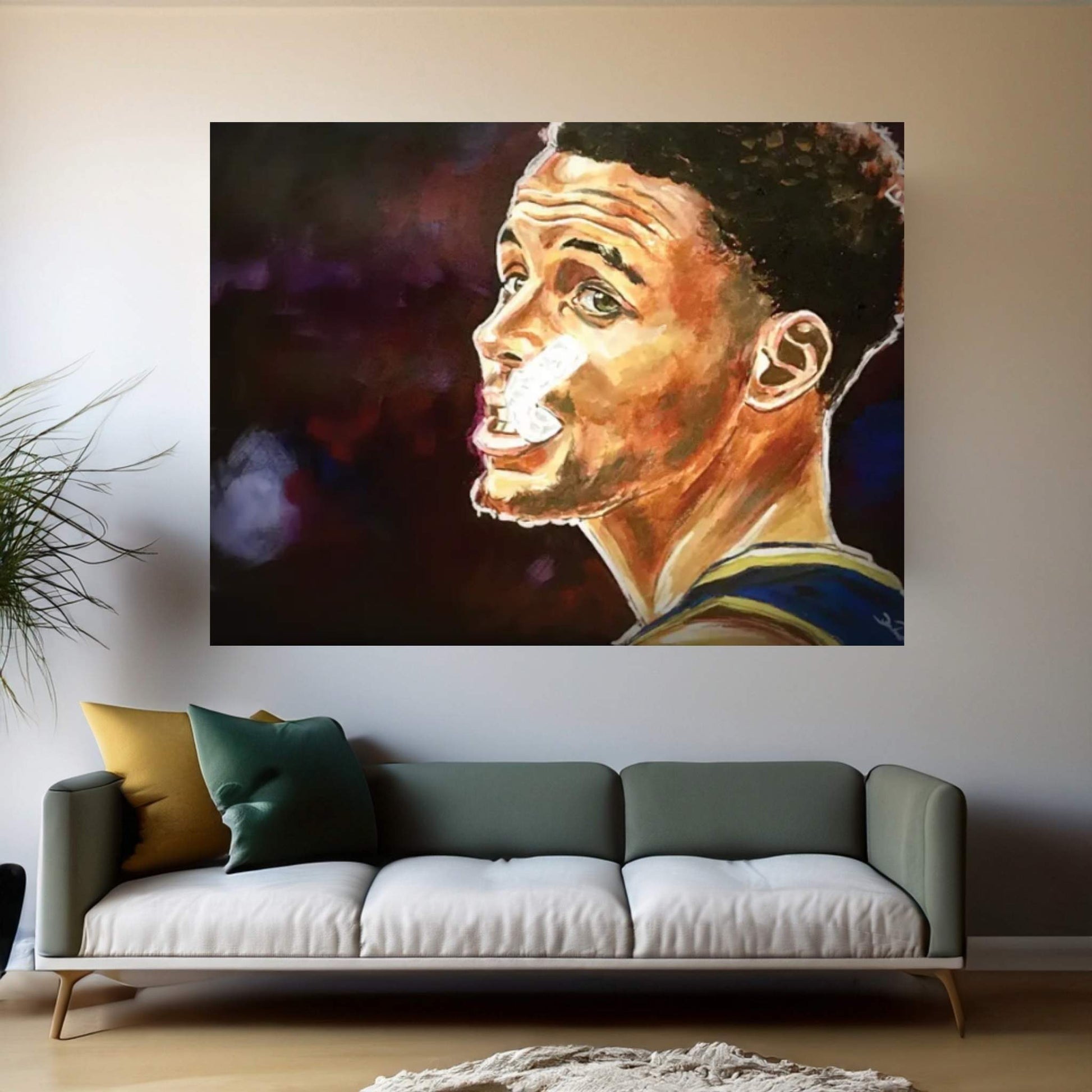 Steph Mouthpiece Canvas Wall Art - Y Canvas