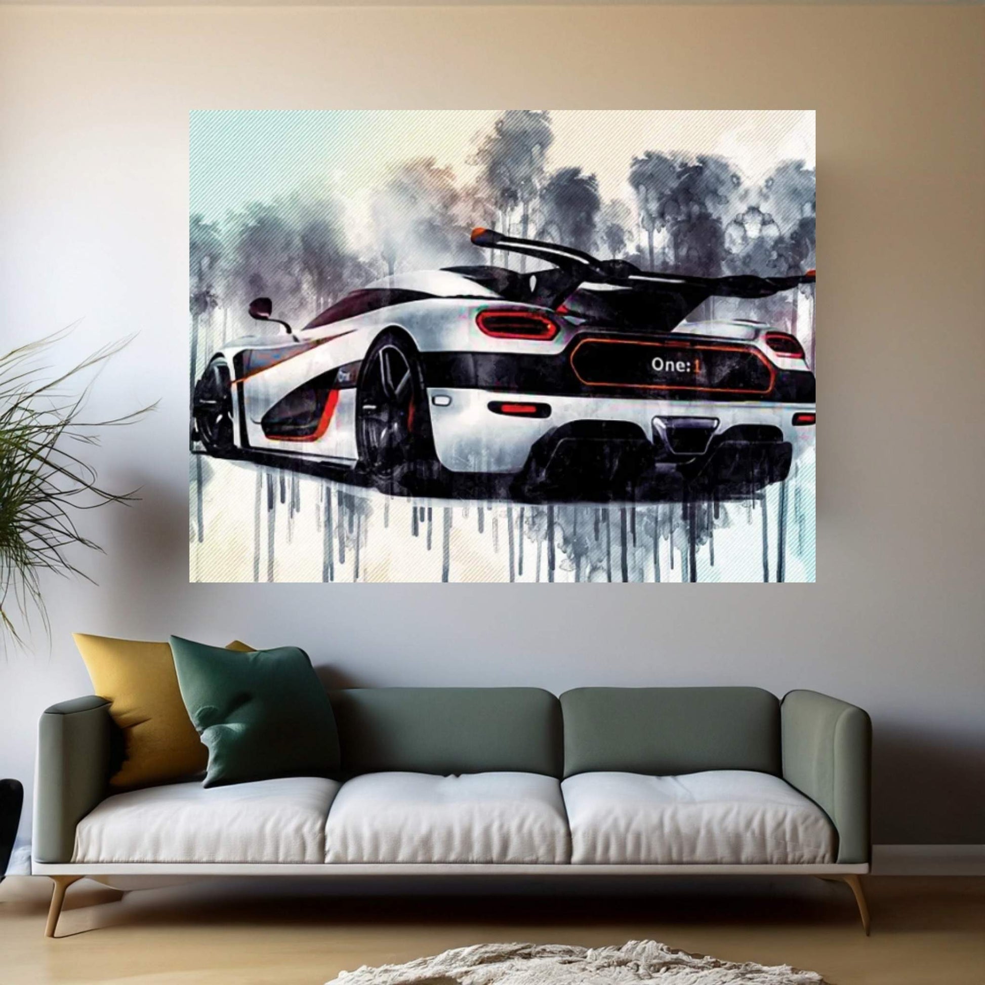 Koenigsegg One 1 Sports Car Hypercar Supercars Canvas Wall Art - Y Canvas