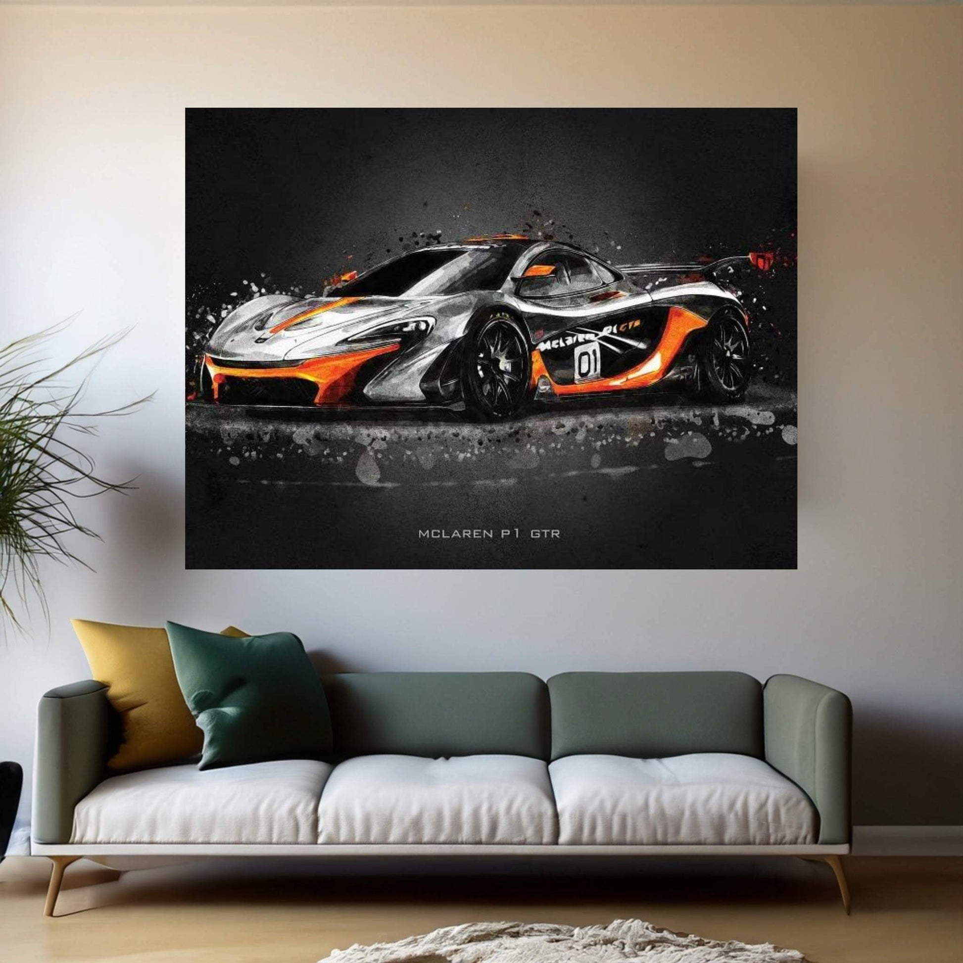 Mclaren P1 GTR Canvas Wall Art - Y Canvas