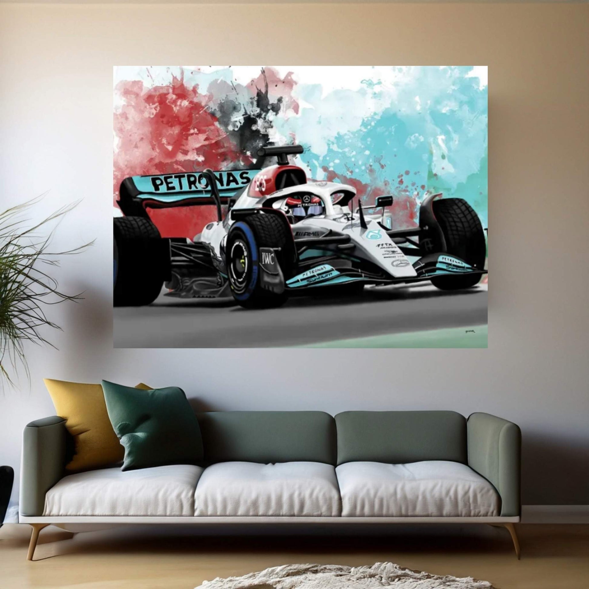 Raikkonen's Racecar Canvas Wall Art - Y Canvas