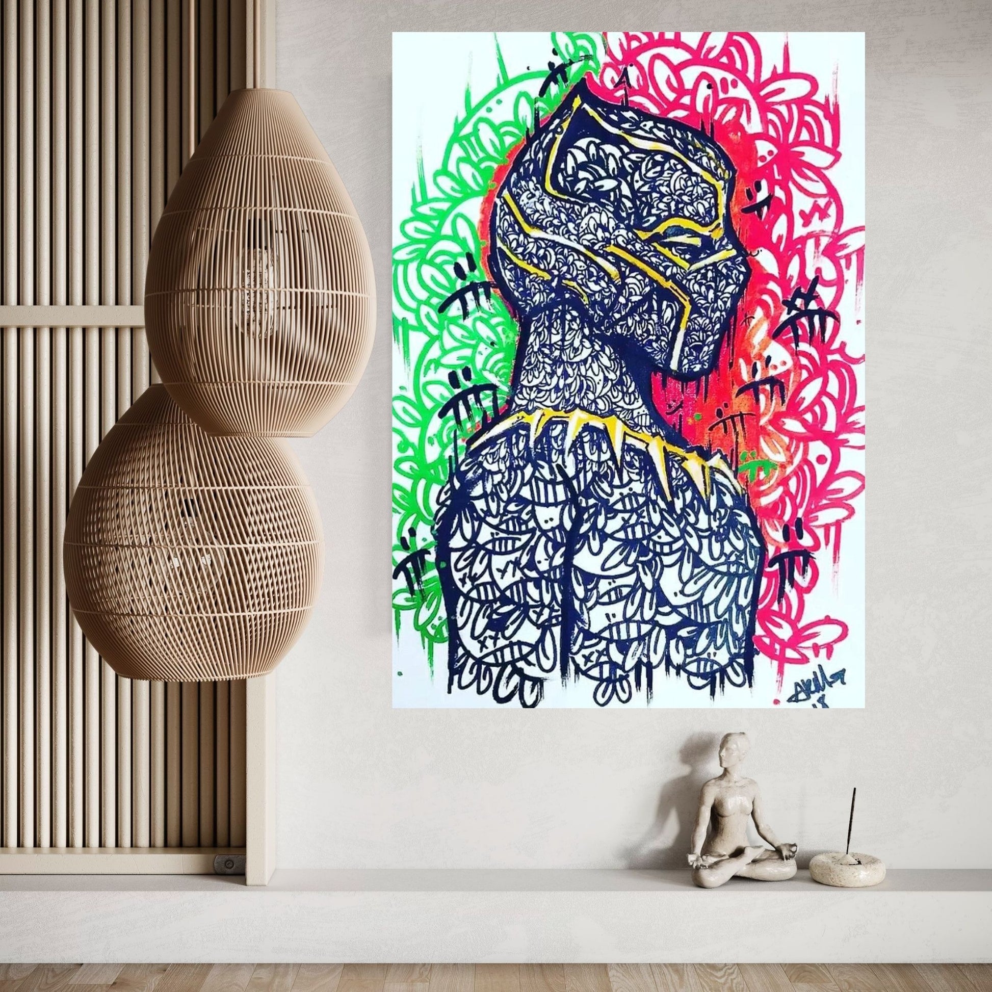 Black Panther Canvas Wall Art - Y Canvas