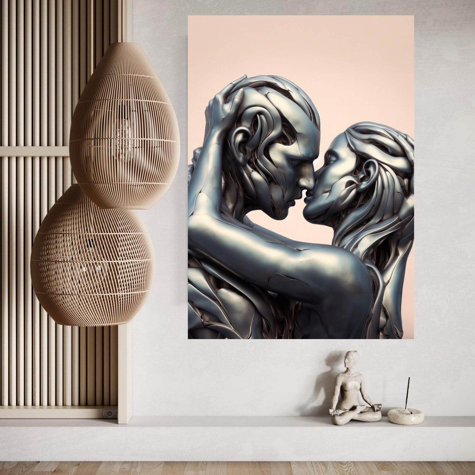 Metalic Love Couple Canvas Wall Art - Y Canvas