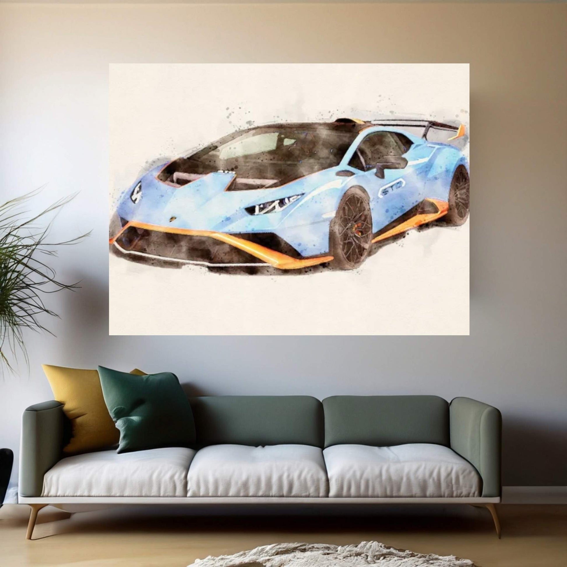 Lamborghini Metallic Canvas Wall Art - Y Canvas