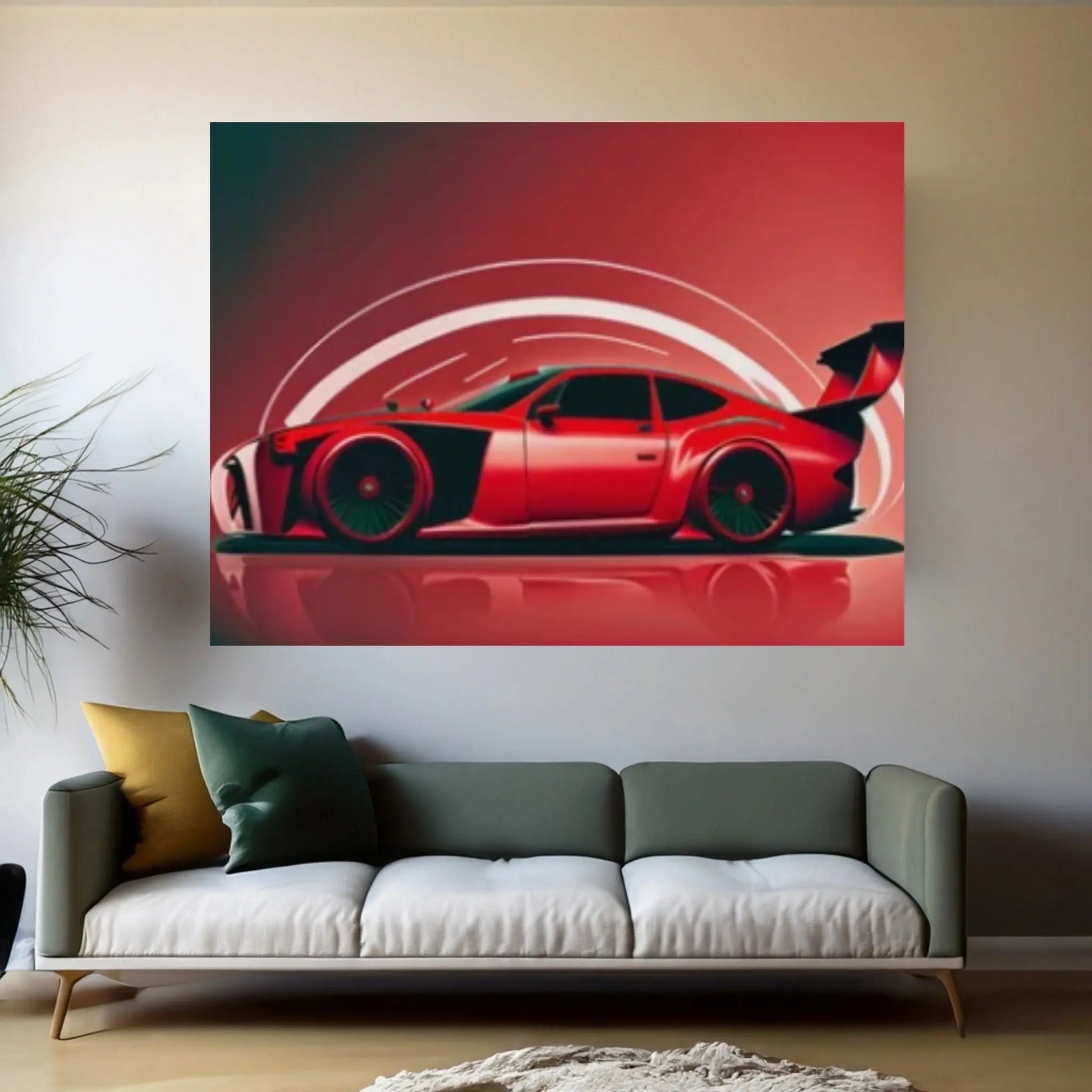 Red Sport Cars Canvas Wall Art Poster Print, Supercar Wall Art - Y Canvas