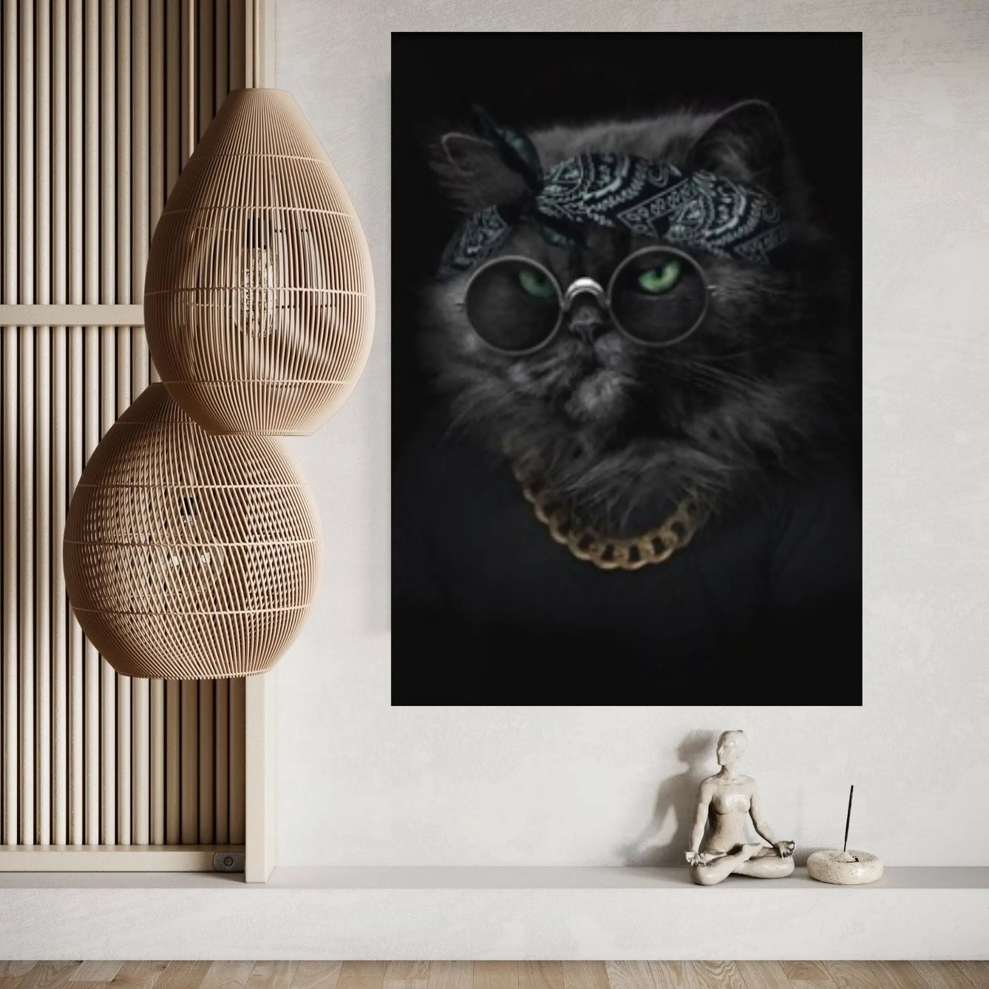 Boss Cat Wall Art, Cat Canvas,Pop Art Wall Art, Animal Wall Art, Gangster Cat Canvas - Y Canvas