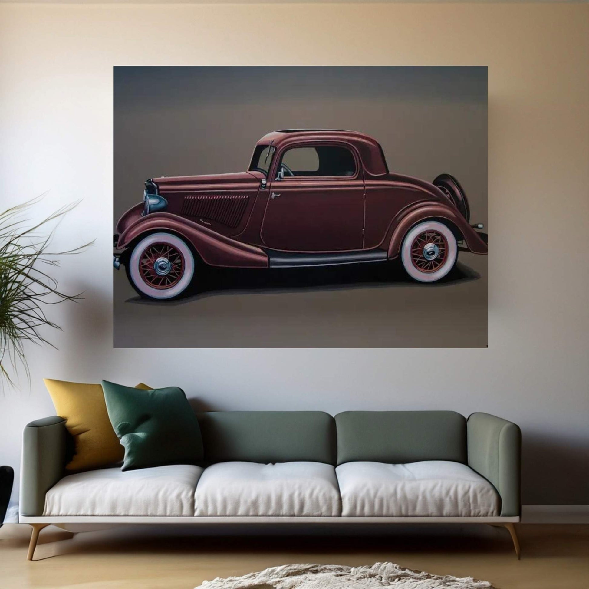 Ford 3 Window Coupe 1933 Canvas Wall Art - Y Canvas