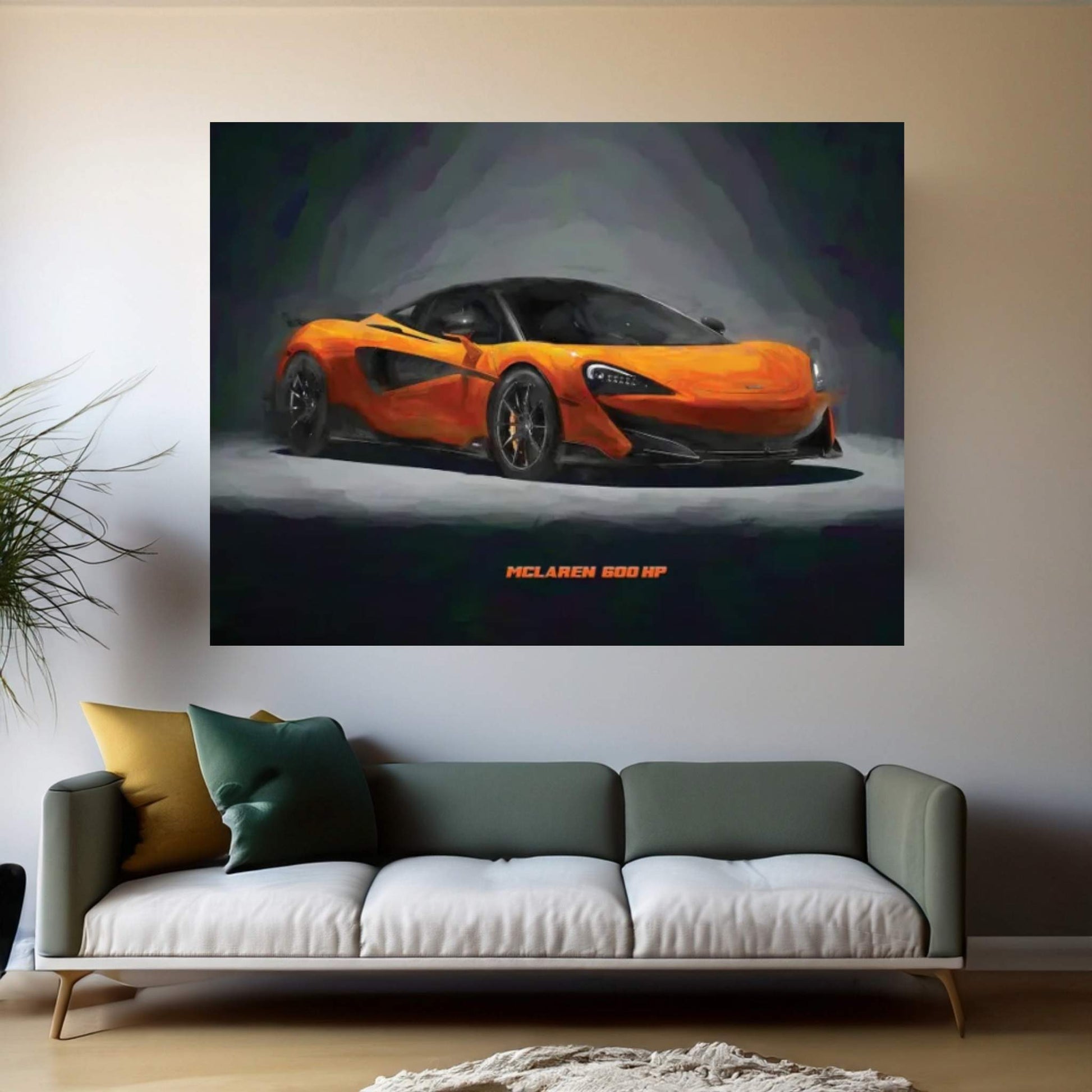 McLaren 600 HP In Watercolor Canvas Wall Art - Y Canvas